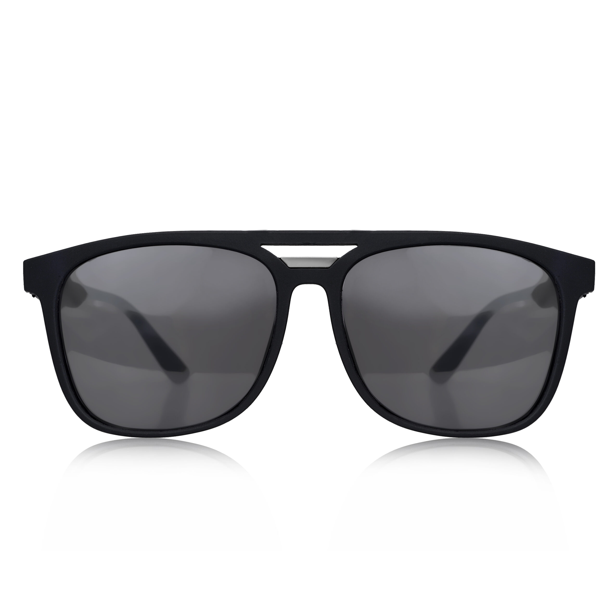 KAPCHA Unisex Classic Square Sunglasses, Matte Black Frame - Image 2