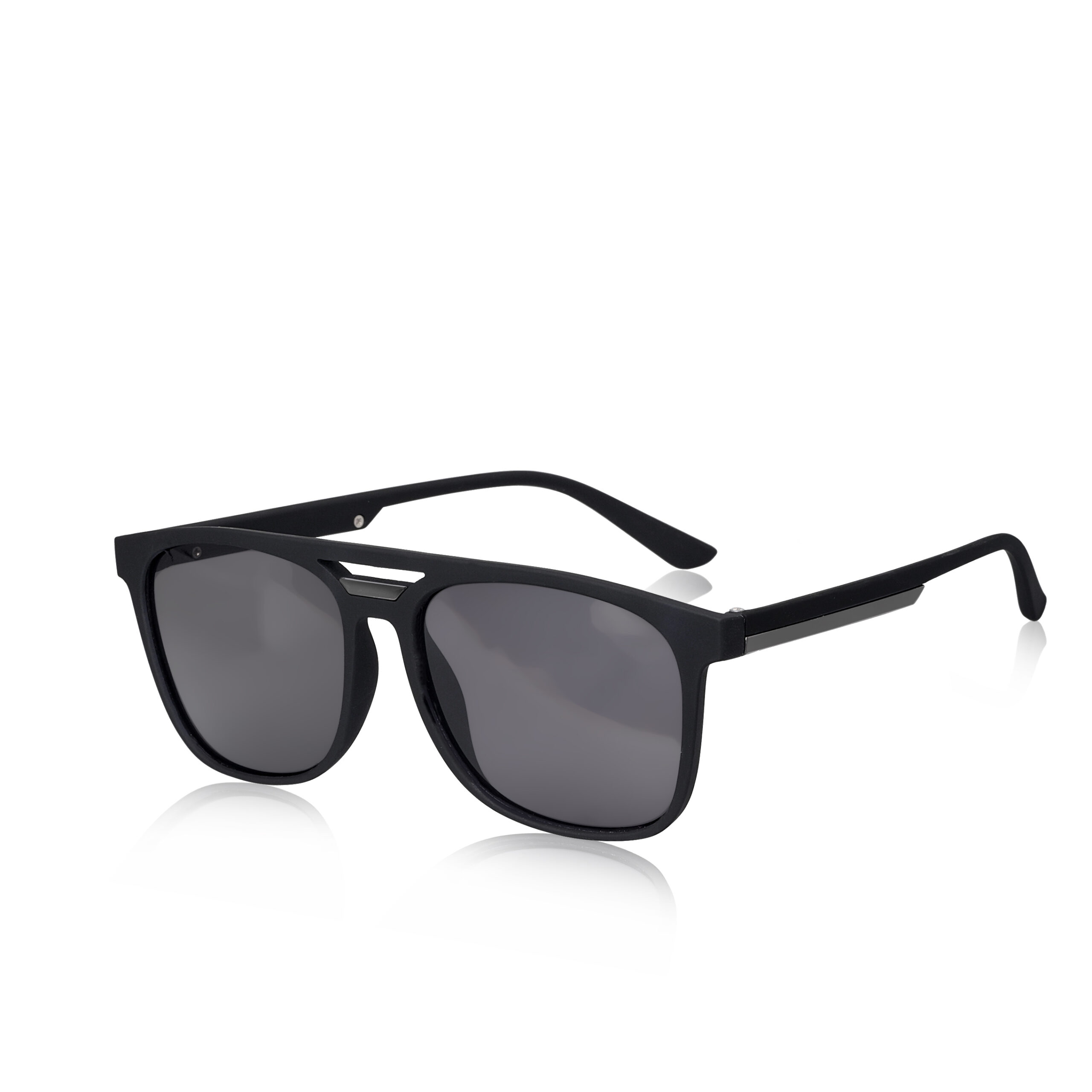 KAPCHA Unisex Classic Square Sunglasses, Matte Black Frame - Image 3