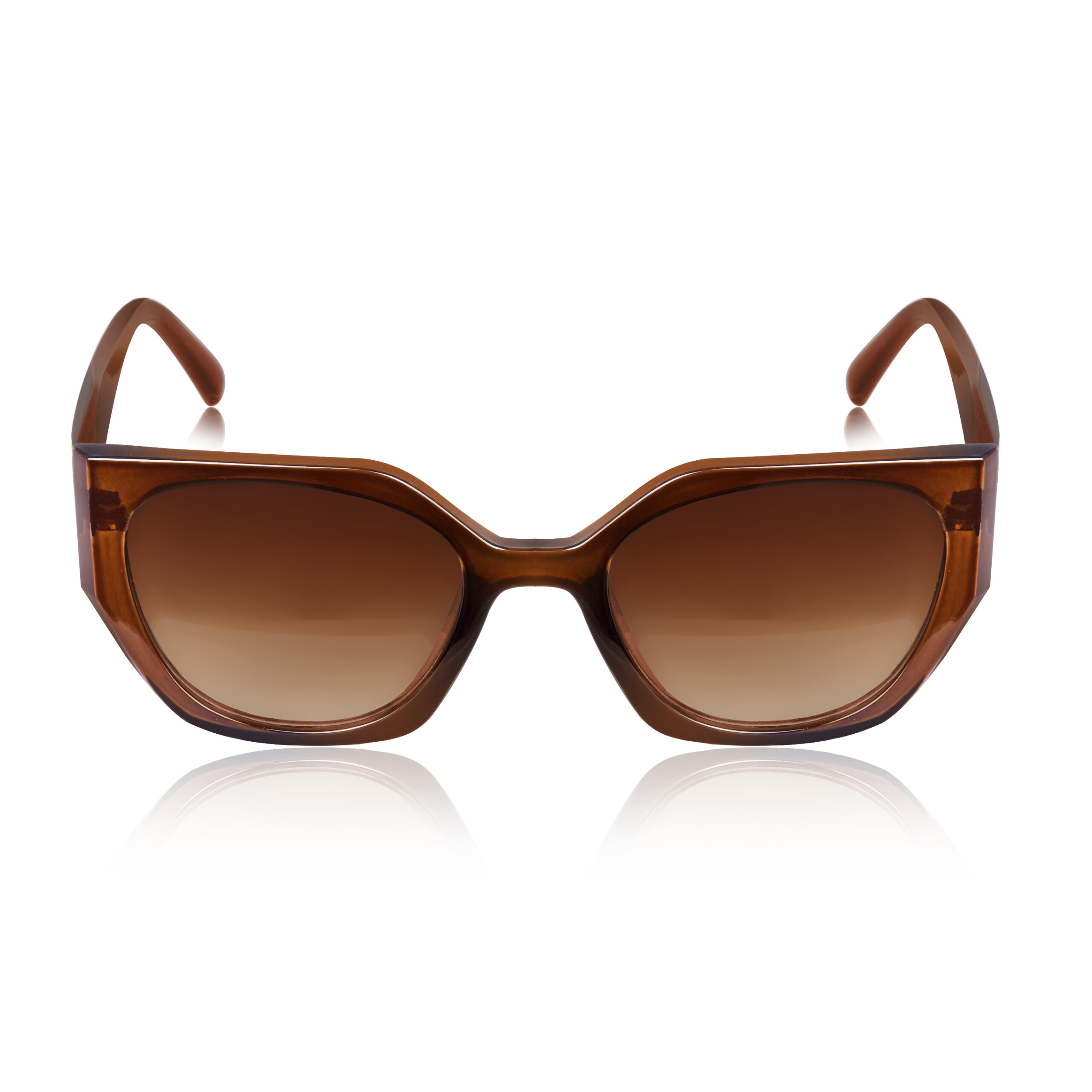 KAPCHA Oversized Cat Eye Sunglasses, Brown Frame, Trendy Cateye Sunglasses For Women - Image 2