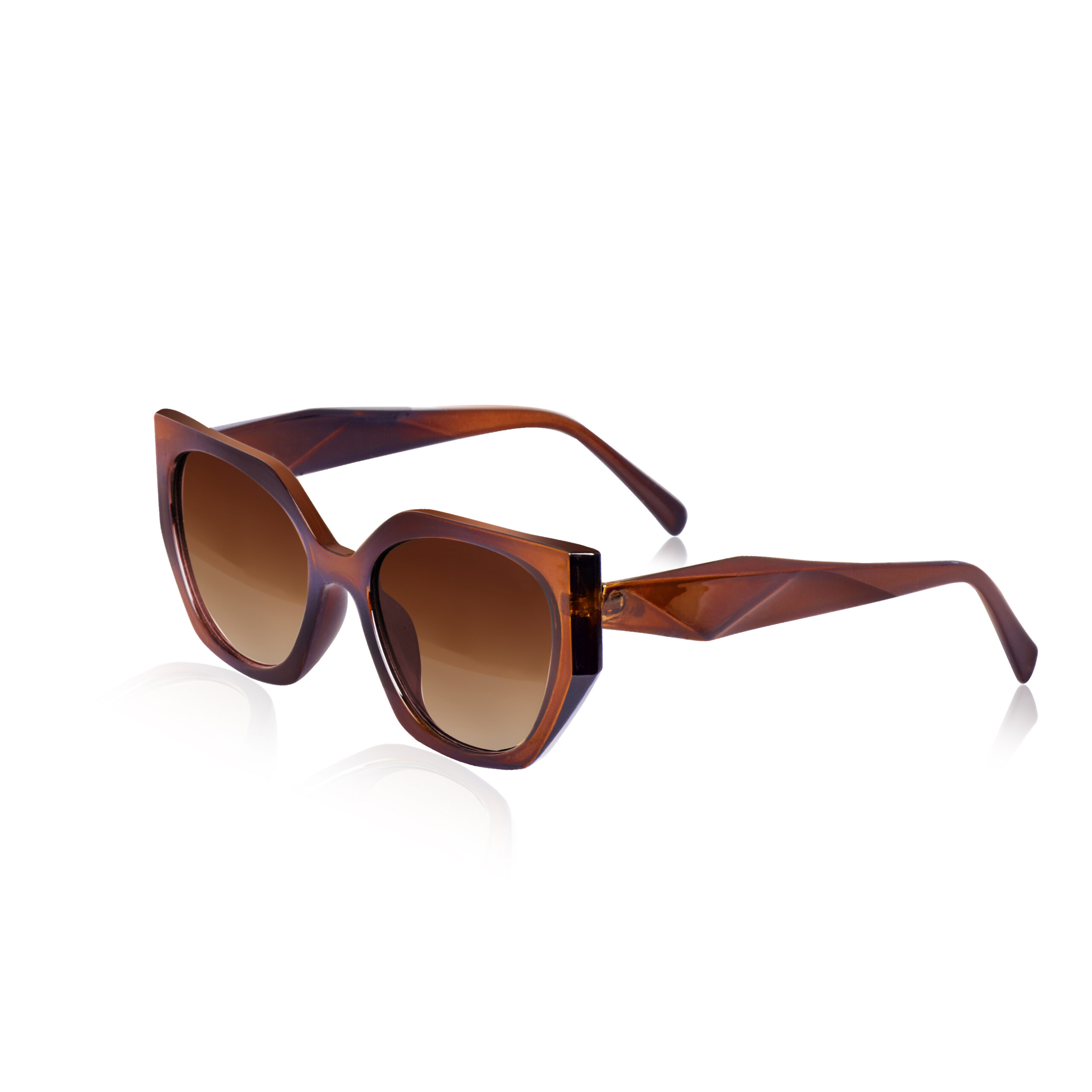 KAPCHA Oversized Cat Eye Sunglasses, Brown Frame, Trendy Cateye Sunglasses For Women - Image 3