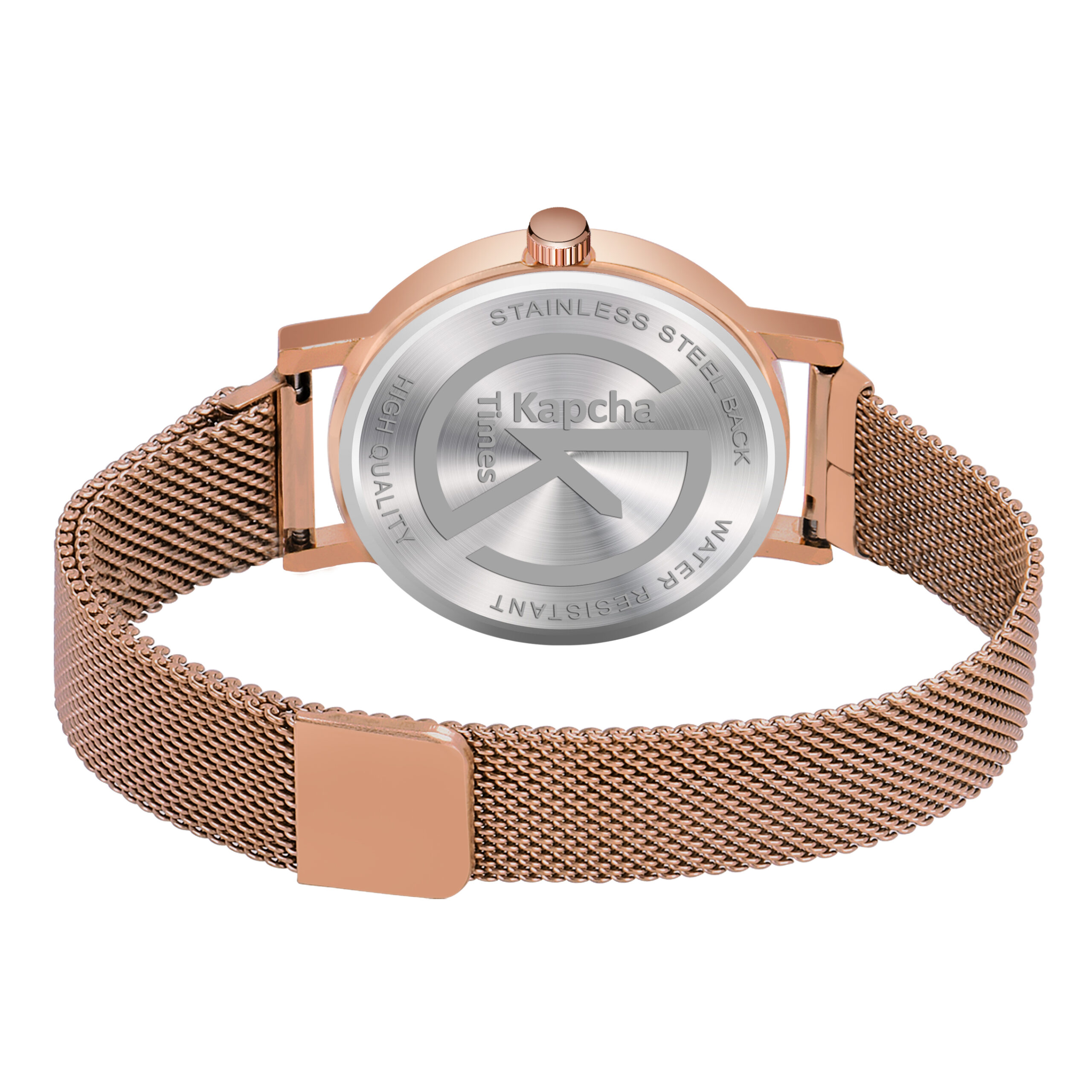 KAPCHA Analogue Women's Chain Strap Watch with Rose Gold Floral Gifting Bracelet Round Dial Shape, Quartz Movement. - Image 4