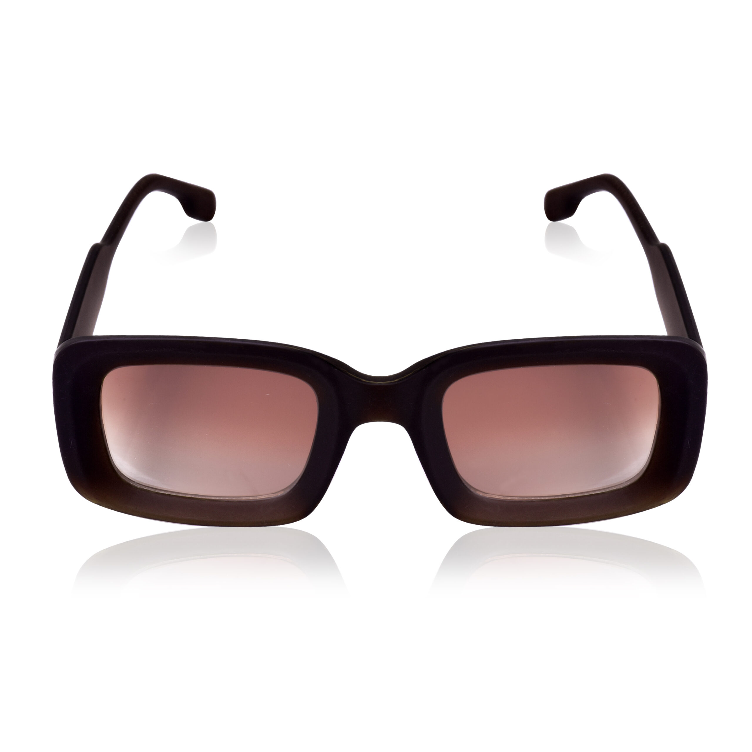 KAPCHA Trendy Men's Rectangular Sunglasses, Brown Frame with UV Protection, 140mm Wide, with Leather Case - Image 2