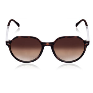 KAPCHA Round Sunglasses For Women, UV Protected Lens, Brown Toned Frame, Trendy Design, Leather Case, Suitable for Summer, Beach, Outing, Driving, and Everyday