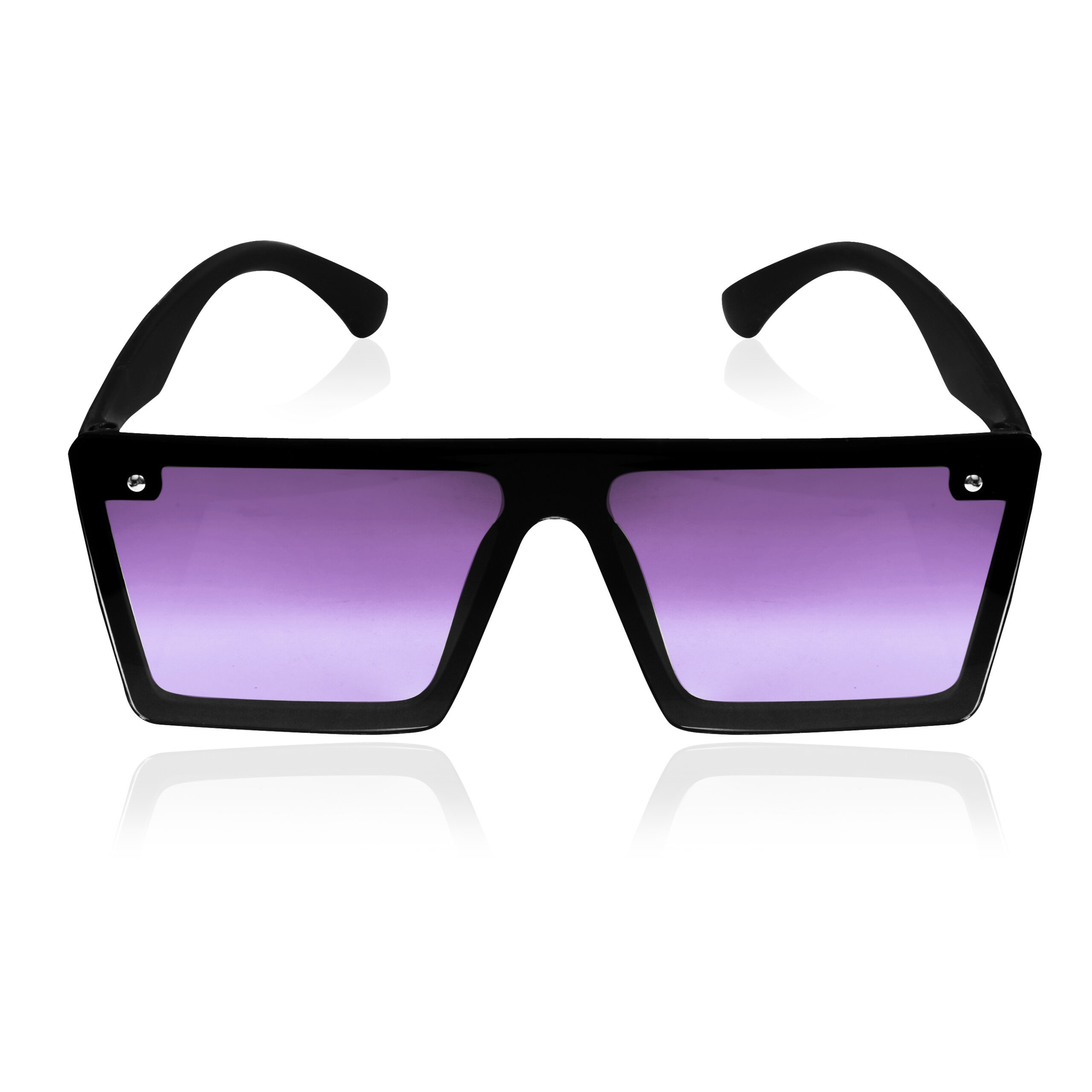 KAPCHA Square Oversized Sunglasses, Purple Gradiant Lens, UV Protected Lens - Image 2