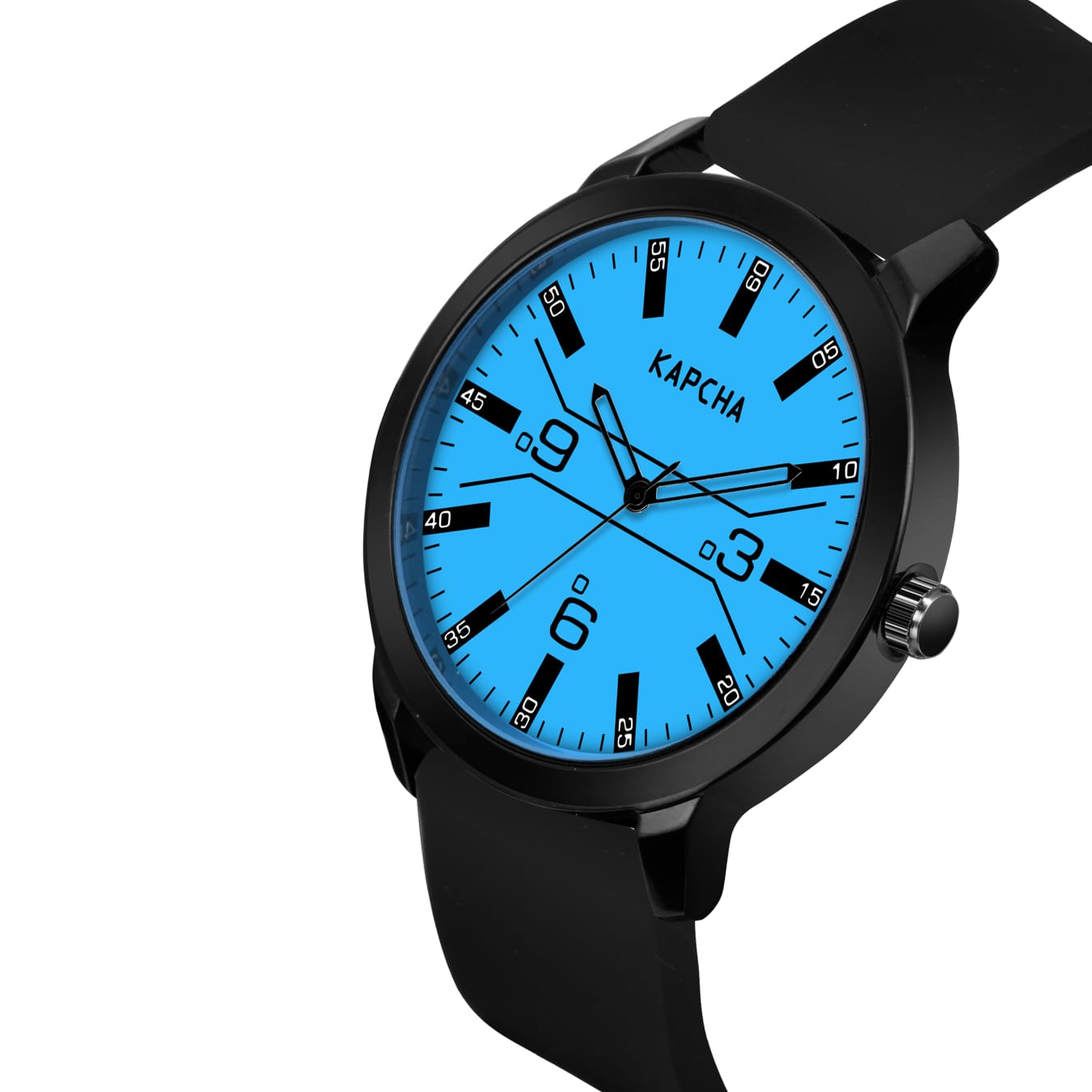 KAPCHA Stylish Mens Silicone Strap Watch, Blue Round Dial Shape, Quartz Movement - Image 5
