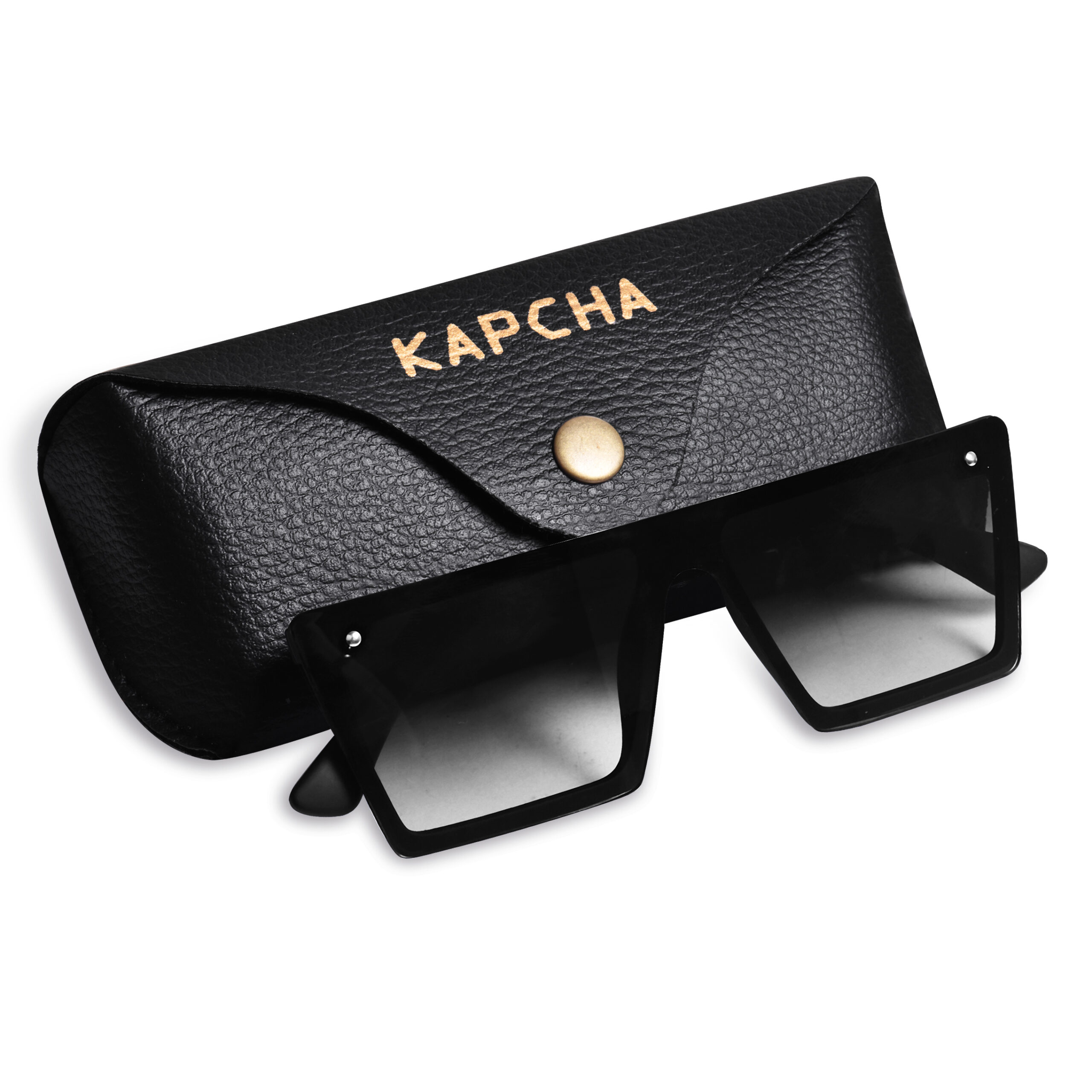 KAPCHA Square Oversized Sunglasses For Men, Black Gradiant Lens, UV Protected Lens - Image 2