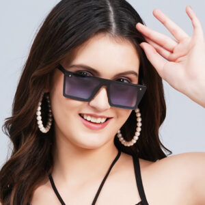 KAPCHA Square Oversized Sunglasses For Women, Blue Gradiant Lens, UV Protected Lens