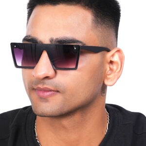 KAPCHA Square Oversized Sunglasses, Purple Gradiant Lens, UV Protected Lens