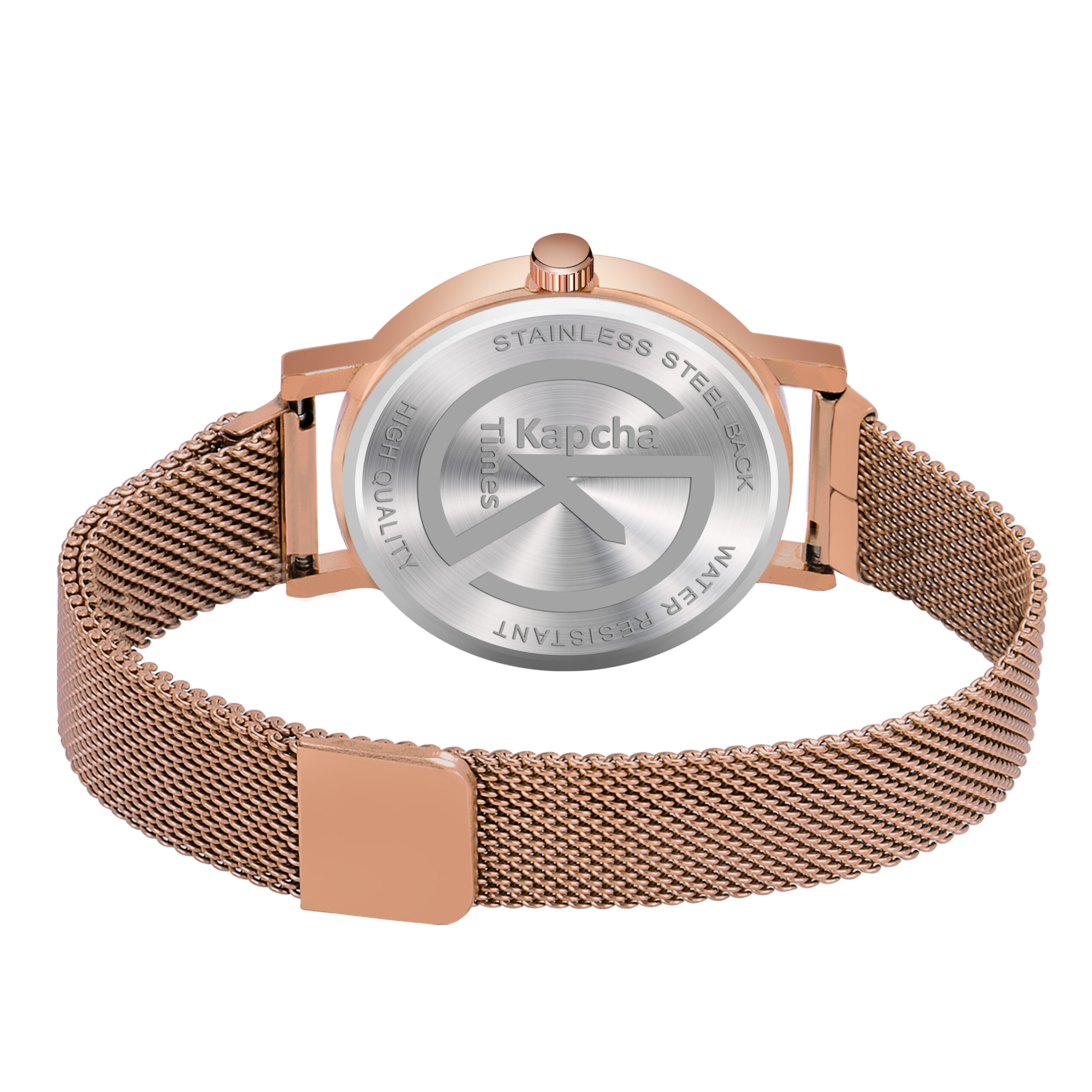 KAPCHA Elegant Women's Chain Strap Watch with Rose Gold Floral Gifting Bracelet, Quartz Movement - Image 5