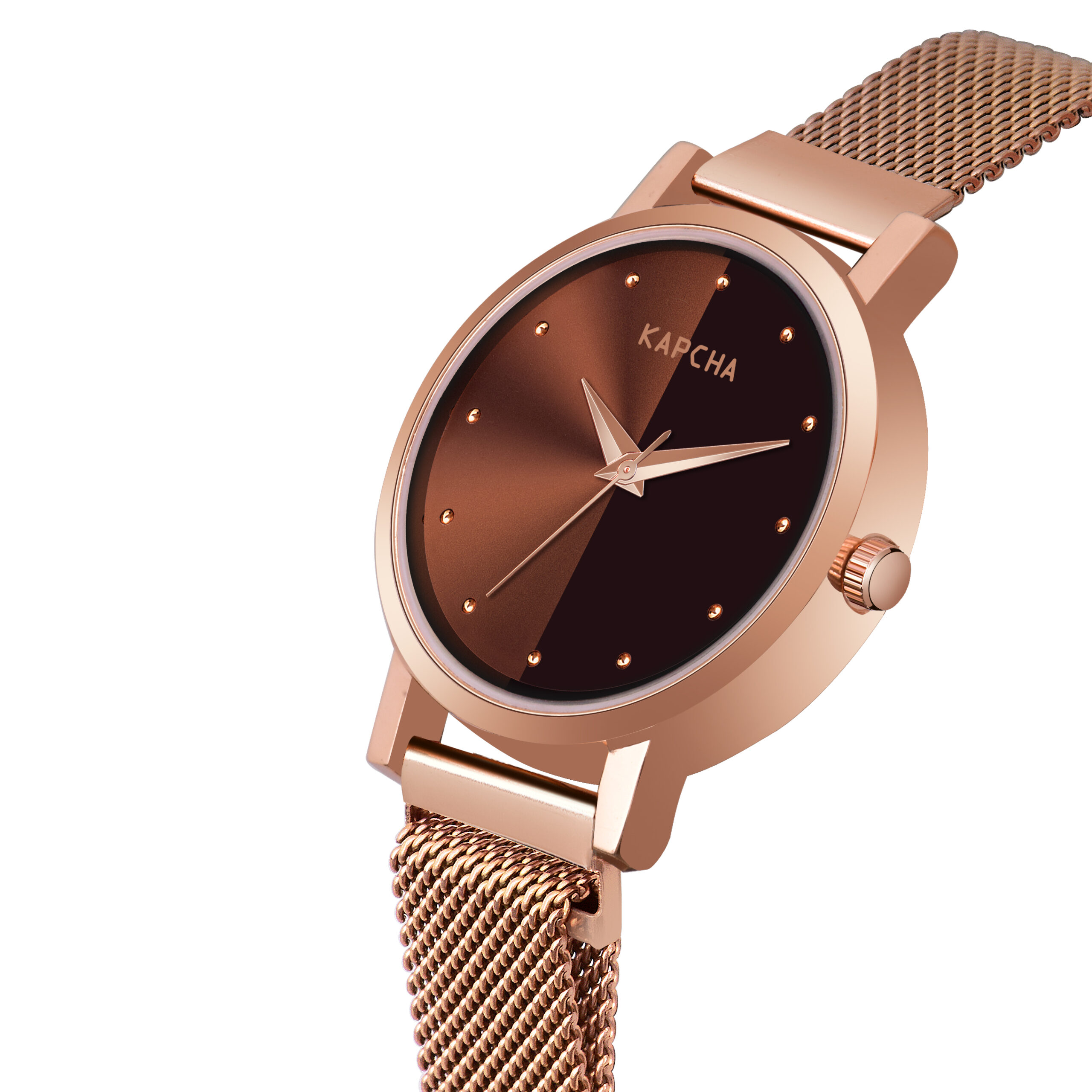 KAPCHA Elegant Women's Chain Strap Watch with Rose Gold Floral Gifting Bracelet, Quartz Movement - Image 3