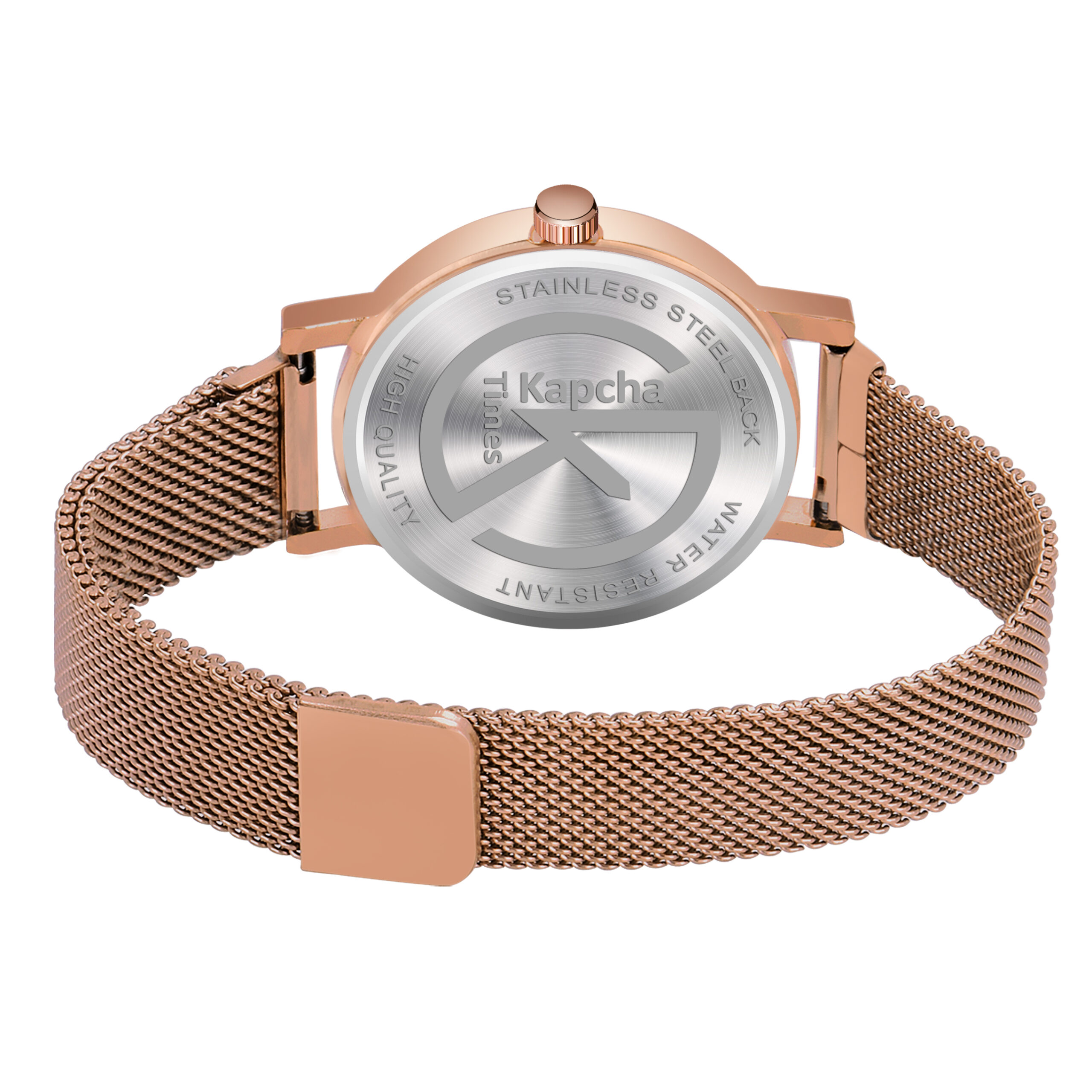 KAPCHA Chic Women's Chain Strap Watch with Golden Stone Charm Bracelet, Round Dial Shape, Quartz Movement - Image 4