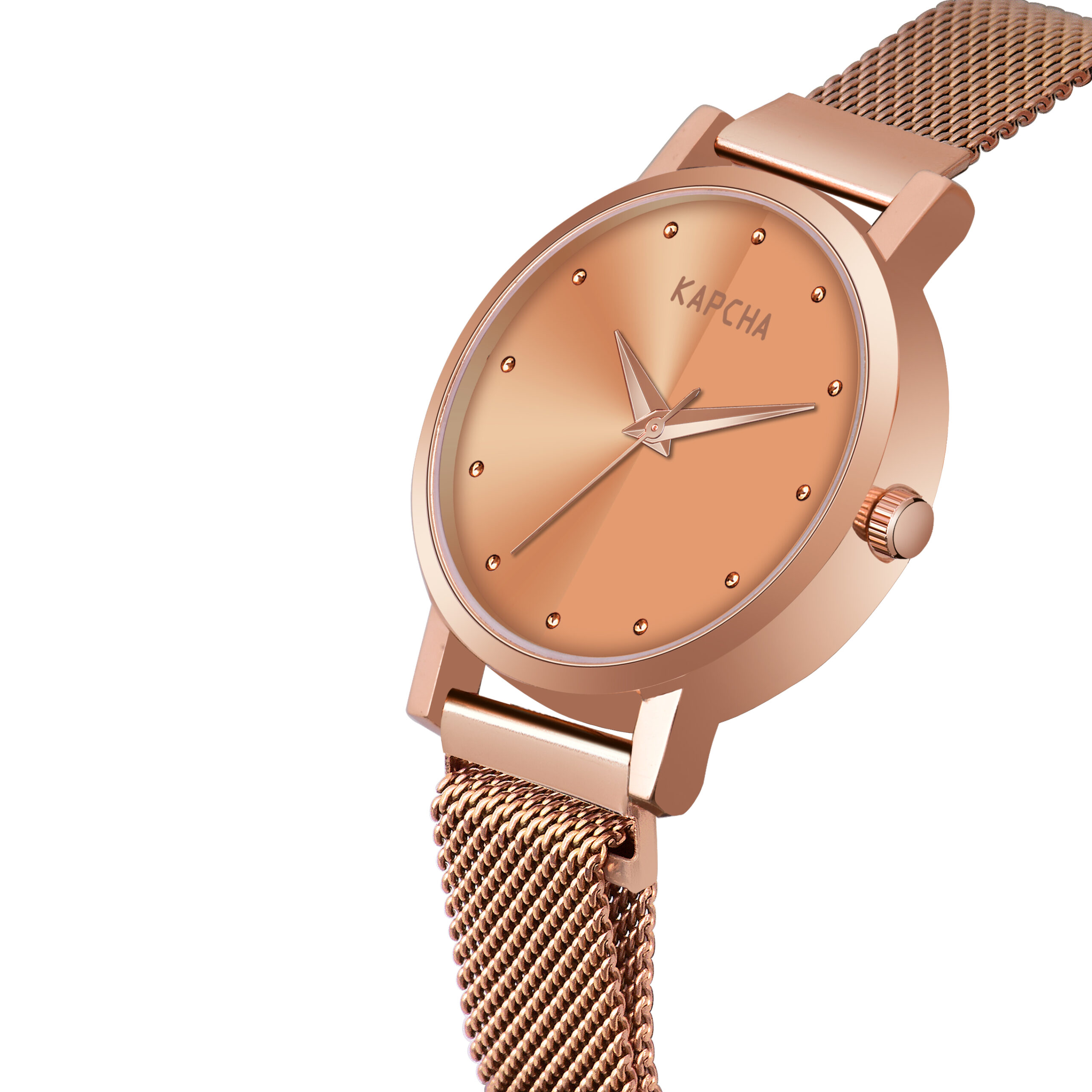 KAPCHA Chic Women's Chain Strap Watch with Golden Stone Charm Bracelet, Round Dial Shape, Quartz Movement - Image 3