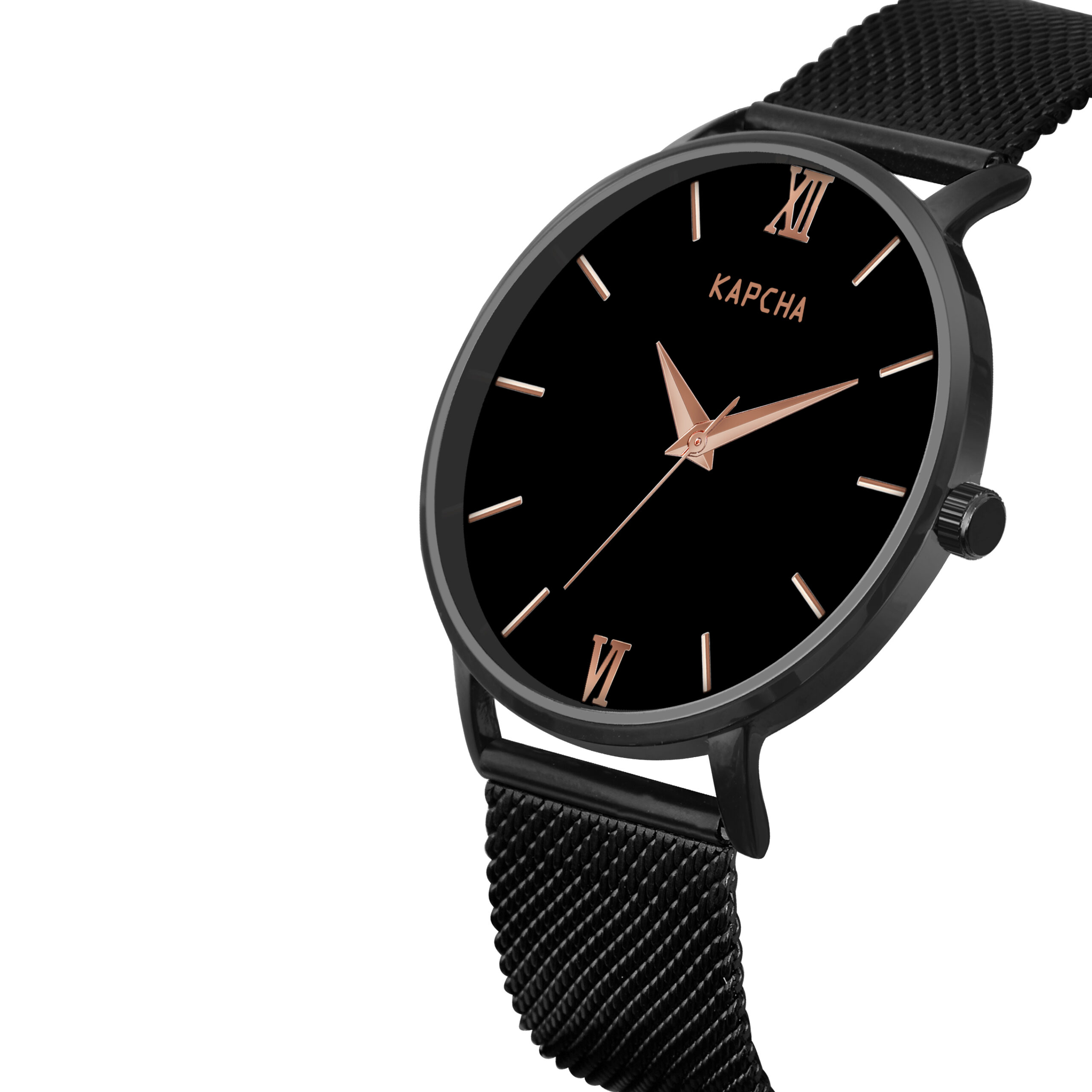 KAPCHA Versatile Stylish Men's Mesh Chain Strap Watch with Gift Bracelet Round Dial Shape, Quartz Movement - Image 3