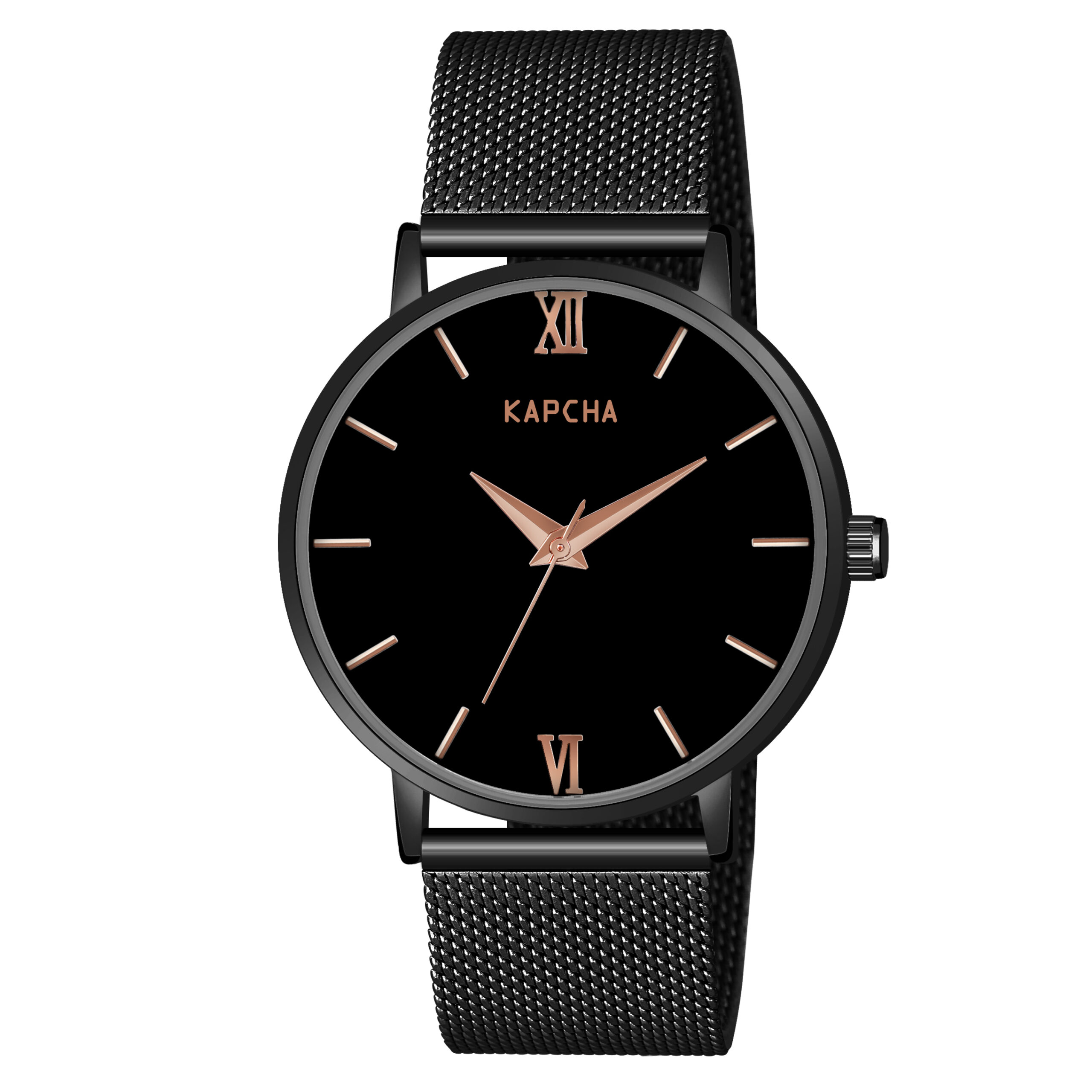 KAPCHA Versatile Stylish Men's Mesh Chain Strap Watch with Gift Bracelet Round Dial Shape, Quartz Movement - Image 2