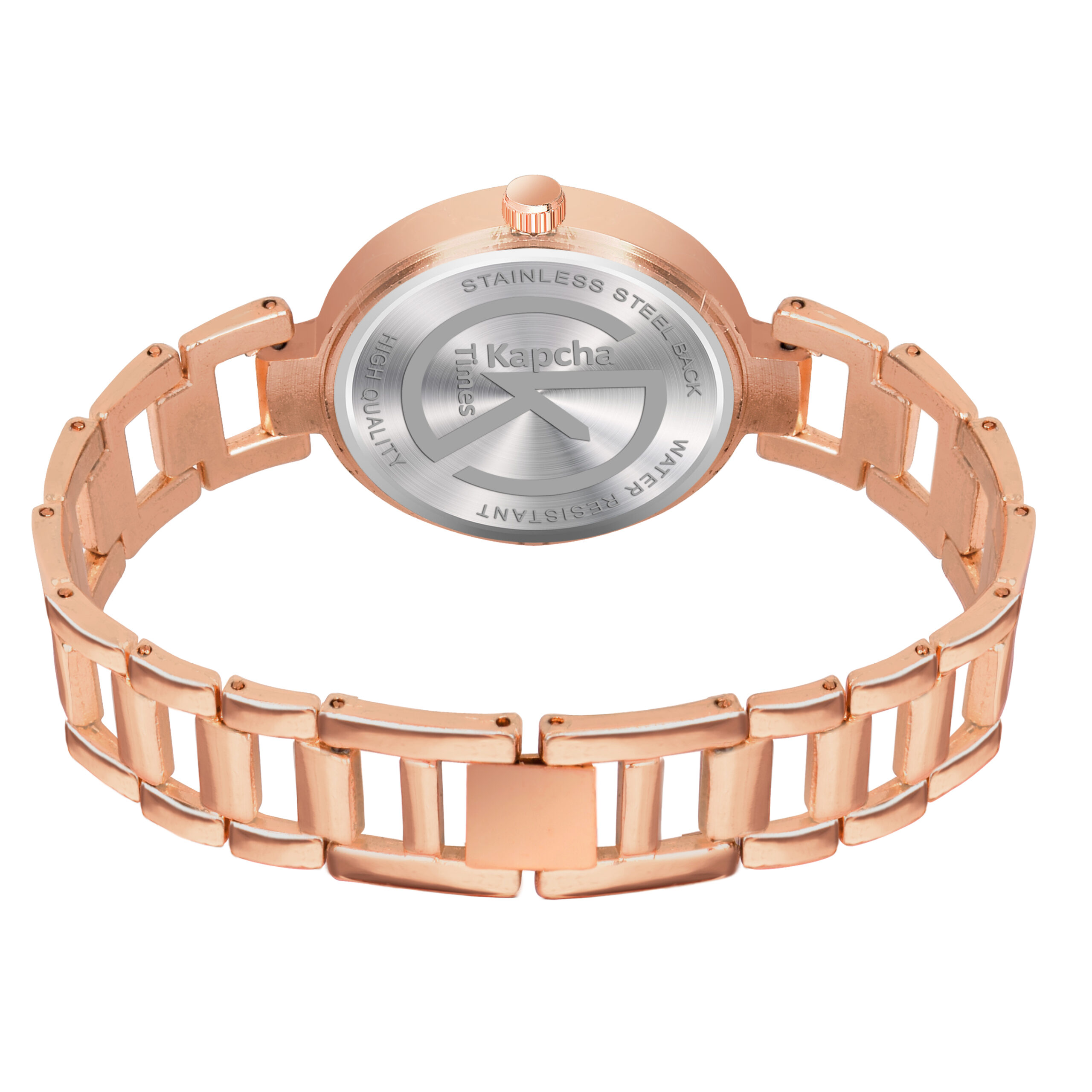 KAPCHA Versatile Stylish Women's Mesh Strap Watch with Rose Gold Floral Gifting Bracelet, Round Dial Shape, Quartz Movement - Image 4
