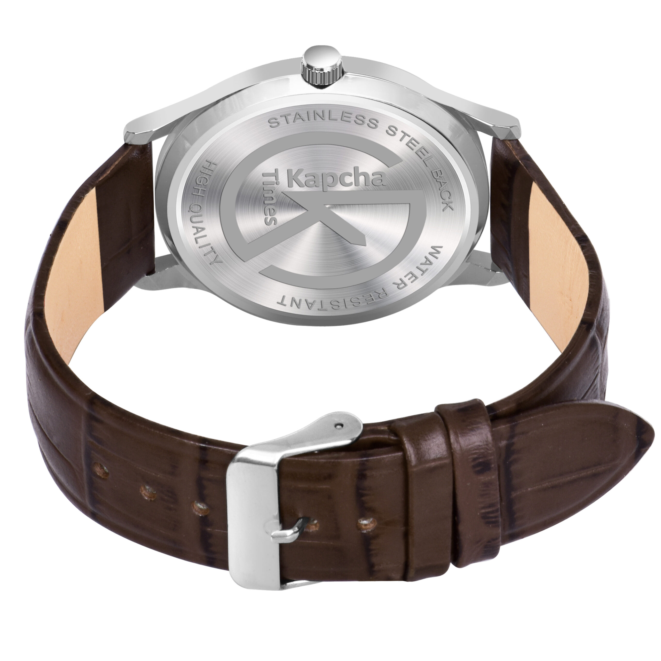 KAPCHA Versatile Stylish Mens Leather Strap Watch with Gift Bracelet Round Dial Shape, Quartz Movement - Image 4
