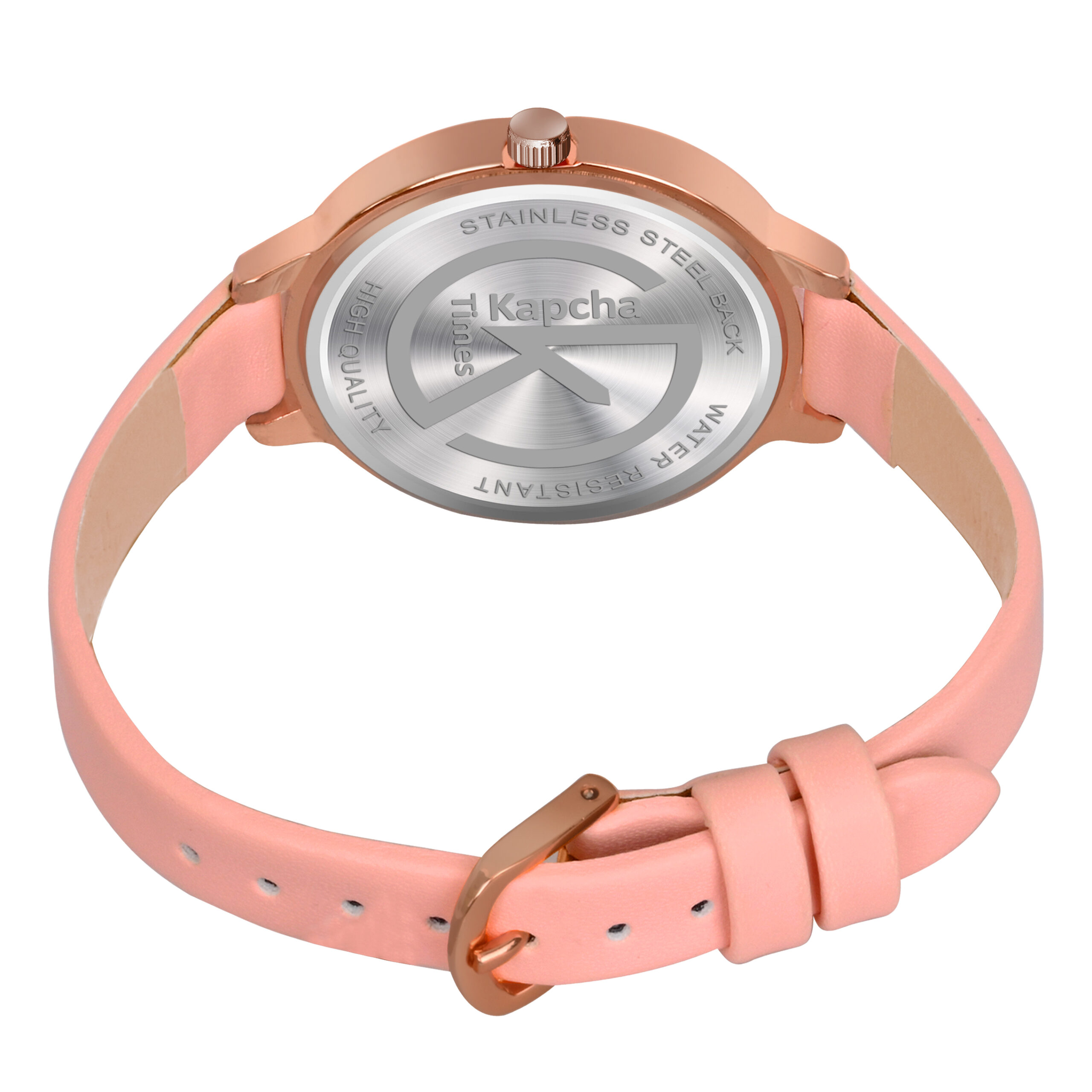 KAPCHA Versatile Stylish Women's Genuine Leather Strap Watch with Golden Stone Charm Bracelet, Round Dial Shape, Quartz Movement - Image 6