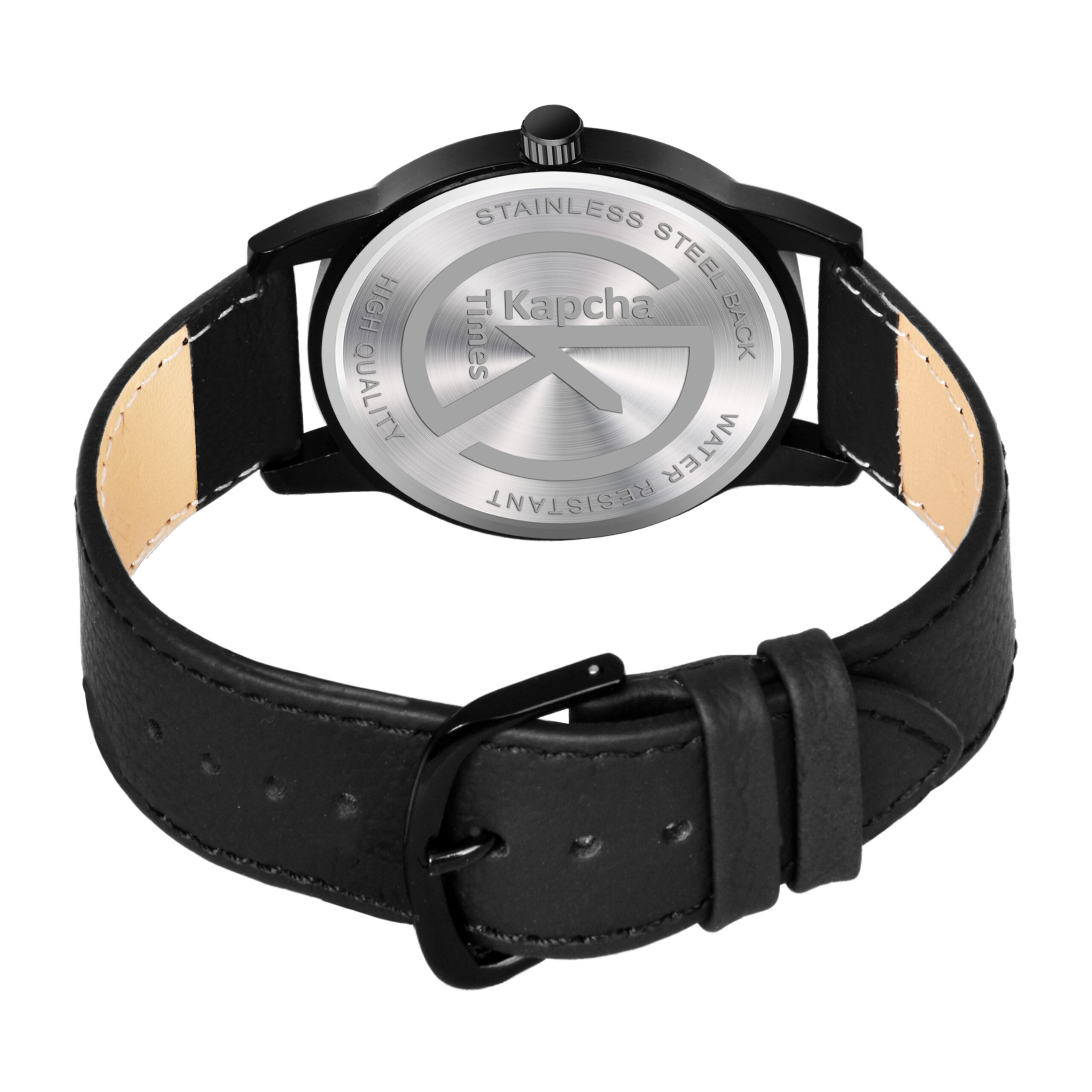 KAPCHA Versatile Stylish Men's Genuine Leather Strap Watch with Gift Bracelet with Sleek Round Dial Shape, Reliable Quartz Movement - Image 4