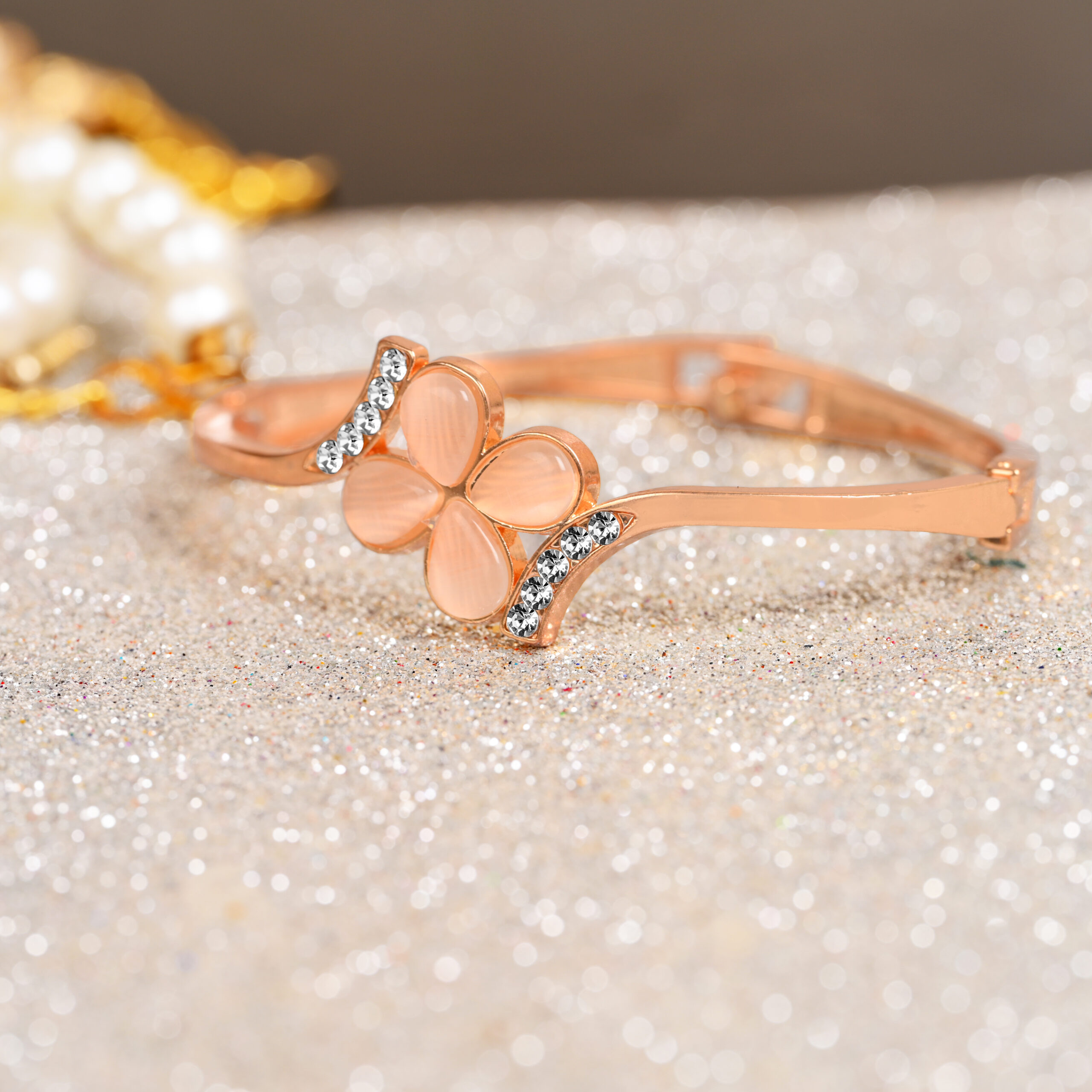 KAPCHA Elegant Women's Chain Strap Watch with Rose Gold Floral Gifting Bracelet, Quartz Movement - Image 7