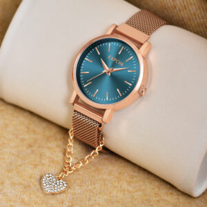 KAPCHA Ladies Watch & Adorned Bracelet Combo Set Quartz Movement Adjustable Strap for Both Casual and Formal Wear