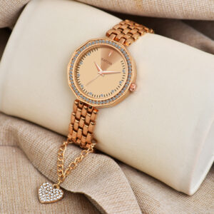 KAPCHA Luxury Women's Watch & Bracelet Set Elegant Rose Gold Quartz Wristwatch and 1 Piece Cuff Bangle Fashionable Gift Box