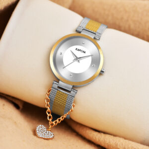 KAPCHA Elegant Stainless Steel Strap Watch with Bracelet, Fashionable Gift Combo Pack of 2, Reliable Quartz Movement, Adjustable Fit, Style for Every Occasion