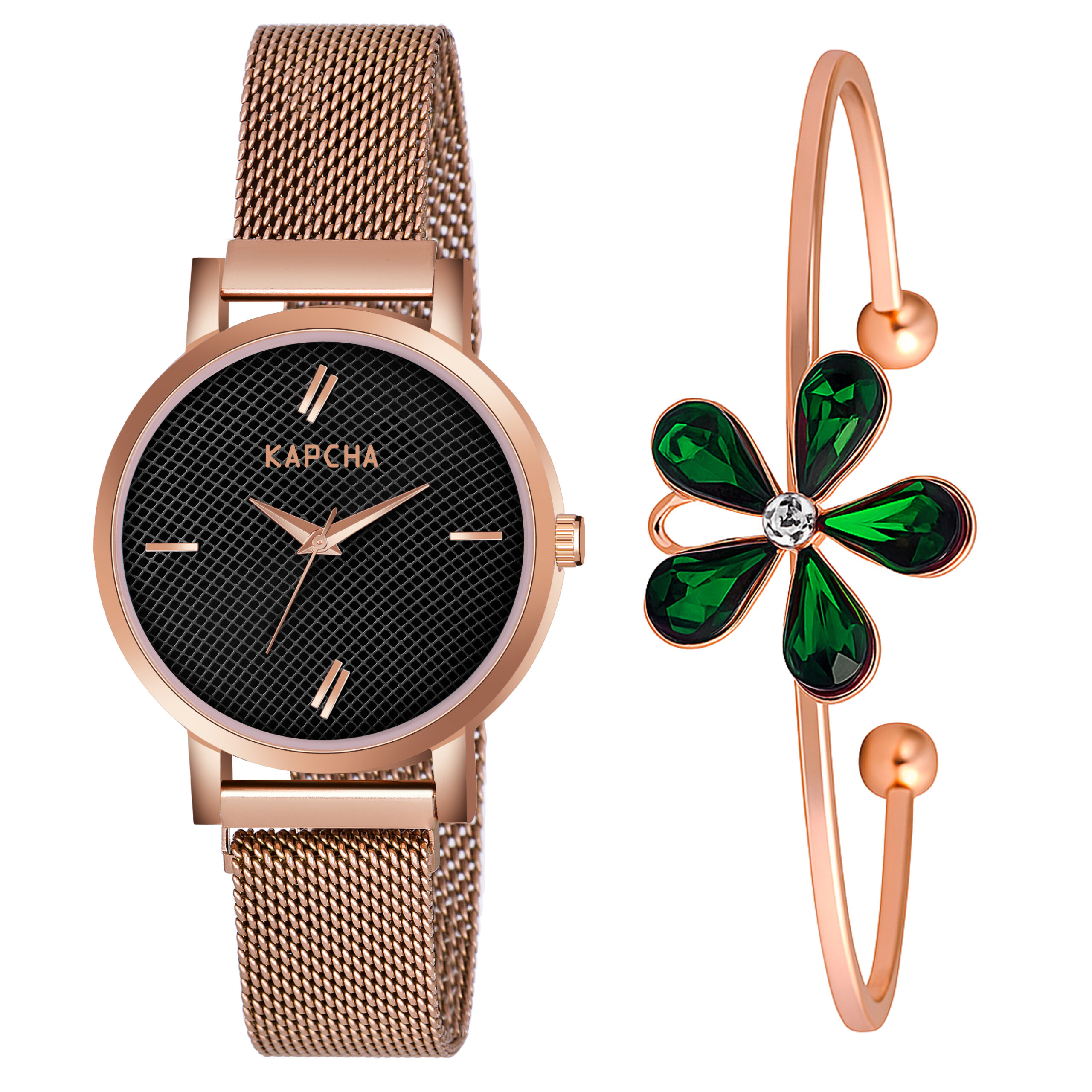 KAPCHA Modern Women's Wrist Watch Combo Quartz Movement, Round Dial, Fashion Accessory for Both Casual and Formal Wear - Image 7