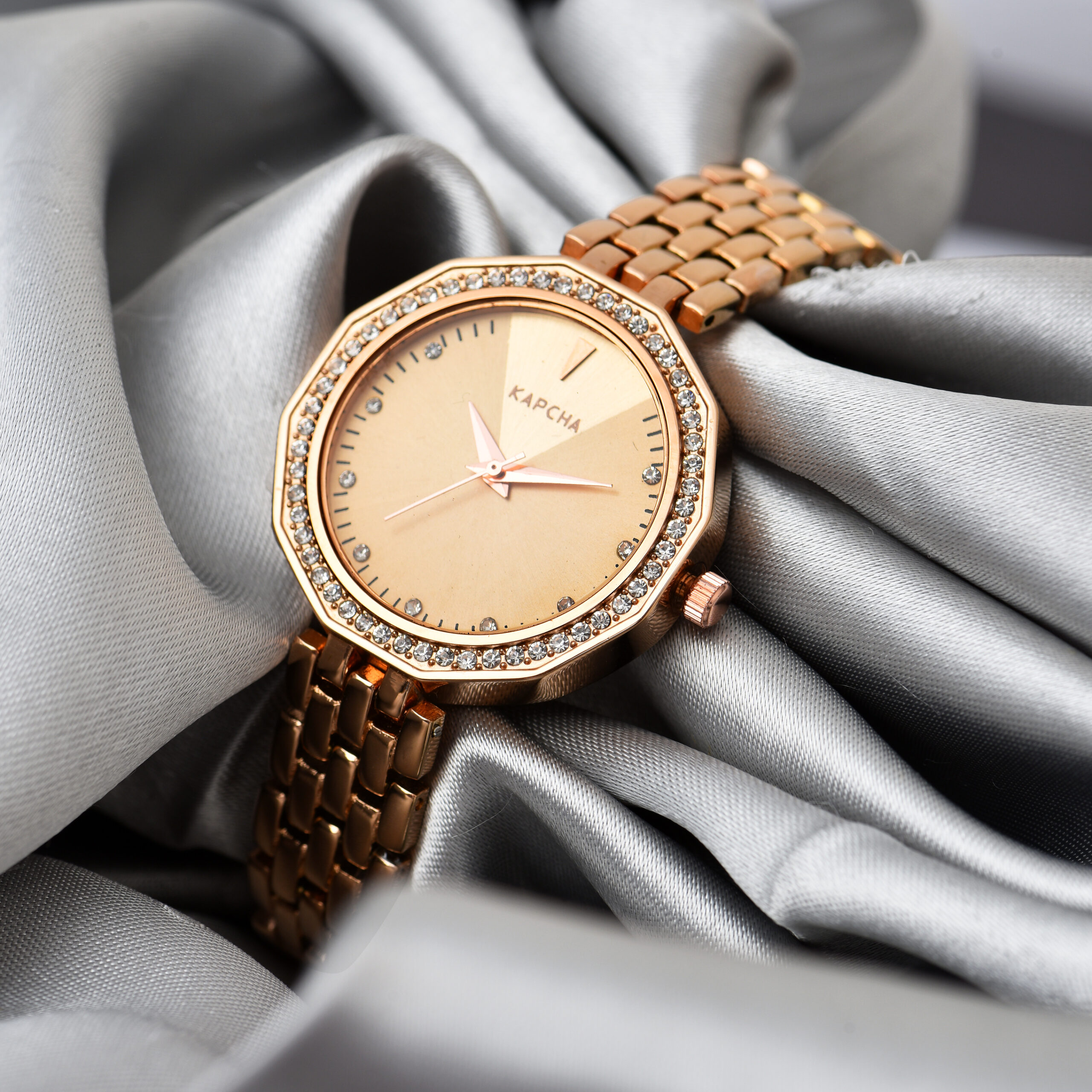 KAPCHA Luxury Women's Watch & Bracelet Set Elegant Rose Gold Quartz Wristwatch and 1 Piece Cuff Bangle Fashionable Gift Box - Image 2