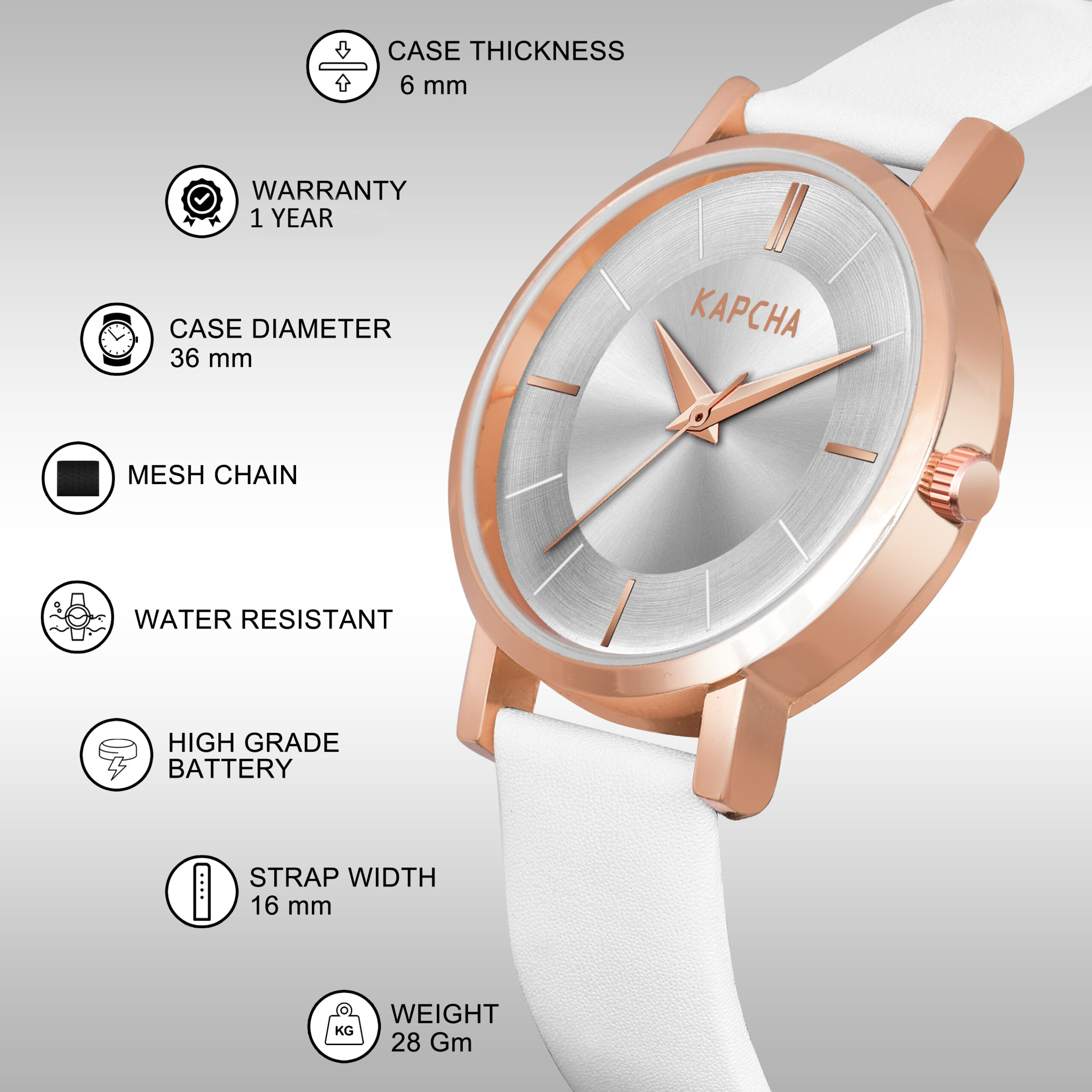 KAPCHA Versatile Leather Strap Watch and Chic Bracelet Combo | Set of 2 | Elegant Jewellery for Ladies | Fashion Accessory | Gift for Her - Image 7