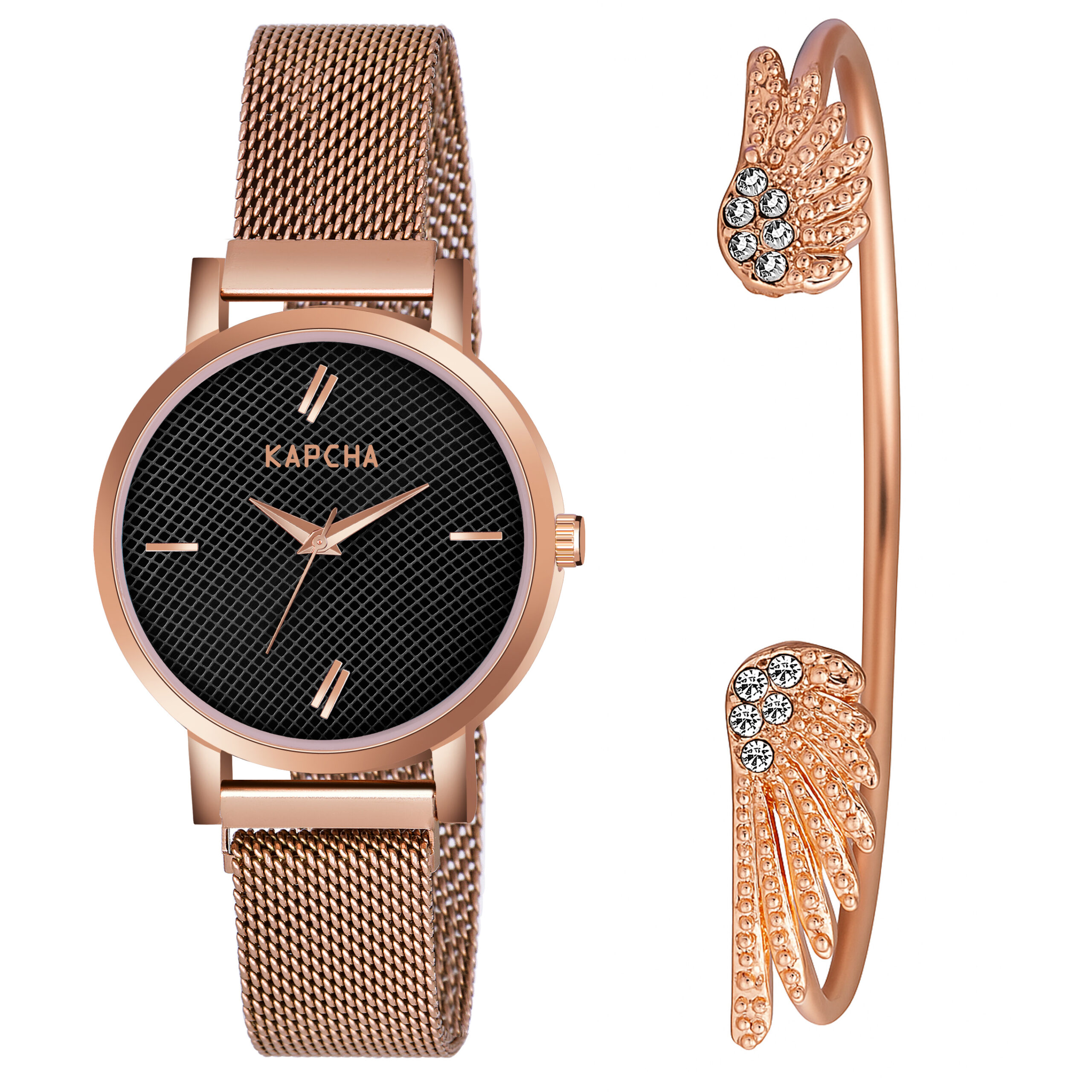 KAPCHA Modern Women's Wrist Watch Combo Quartz Movement, Round Dial, Fashion Accessory for Both Casual and Formal Wear - Image 7