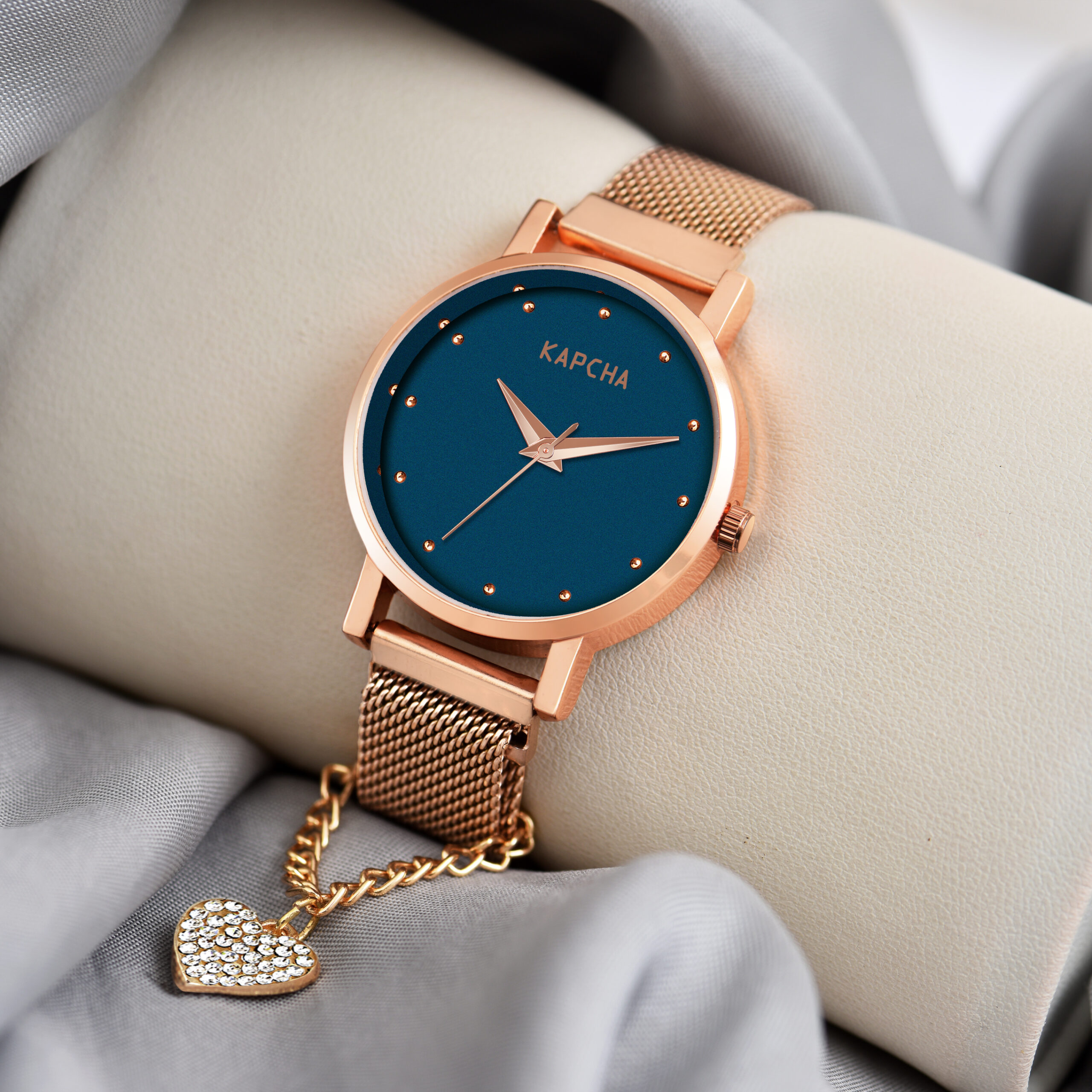 KAPCHA Stylish Analog Watch with Charm Bracelet Combo | Set of 2 | Designer Ladies Gift Box | Quartz Movement, Adjustable Fit