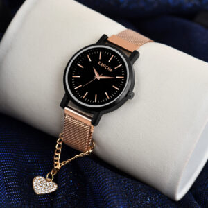 KAPCHA Modern Rose Gold Watch & Bangle Set for Women |Chain Watch with Classic Appeal Quartz Movement Ideal Birthday Gift for Girlfriend/Friend