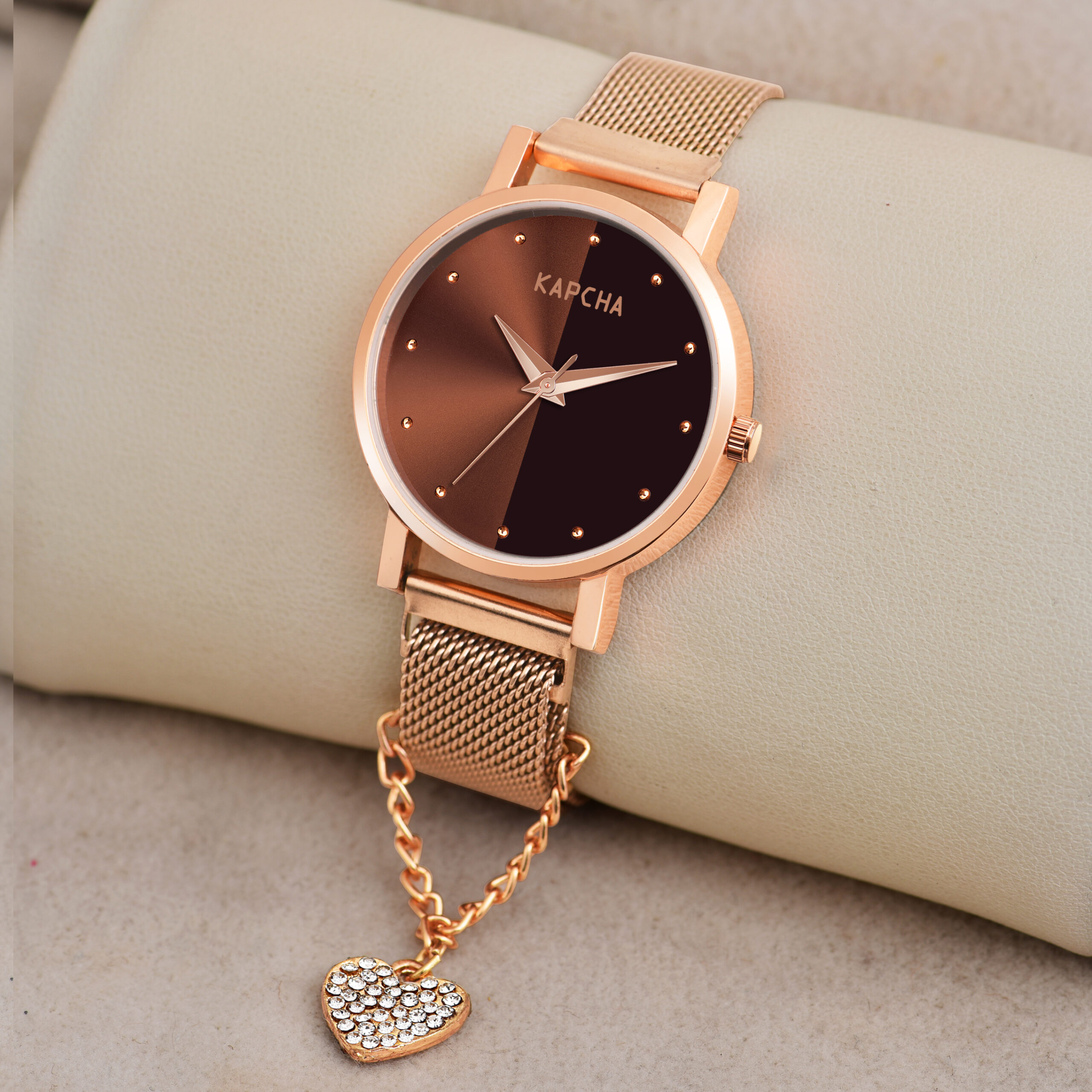 KAPCHA Minimal Elegance Women's Watch & Bracelet Set Chain Strap with Round Dial, Quartz Movement
