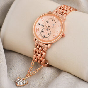 KAPCHA Timeless Women's Watch Bracelet Gift Set Versatile Stylish Mesh Chain Strap, Round Dial, Quartz Movement, Ideal for Both Casual and Formal Wear