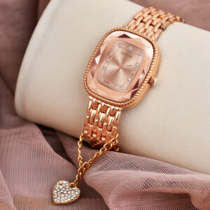 KAPCHA Ladies Watch & Bracelet Combo Set for Women Mesh Chain Strap Watch Rectangular Dial Shape, Quartz Movement