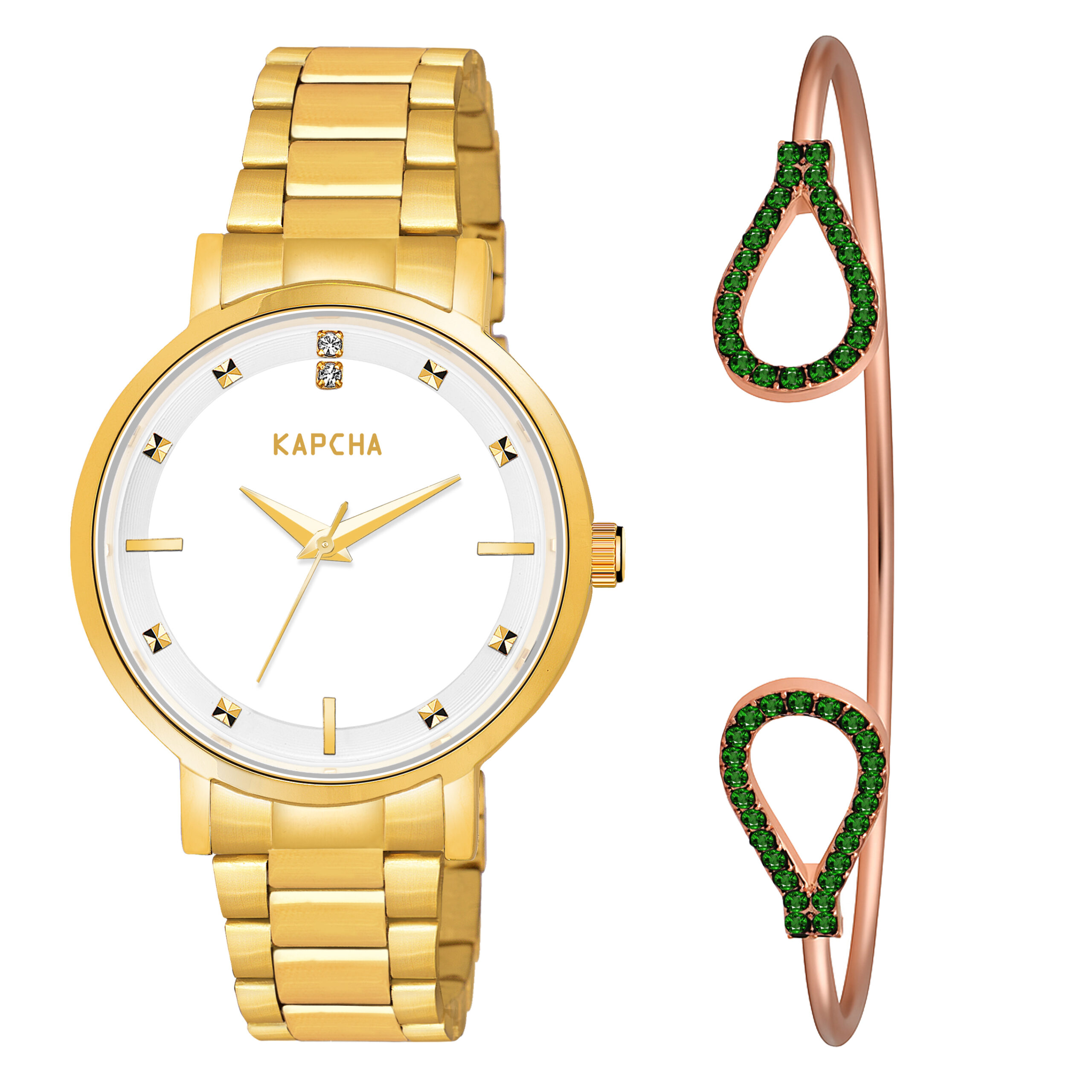 KAPCHA Luxury Women's Watch and Bracelet Gift Set Combo | Reliable Quartz Movement, and Adjustable Fit Elegant Accessory Stack for Her - Image 2