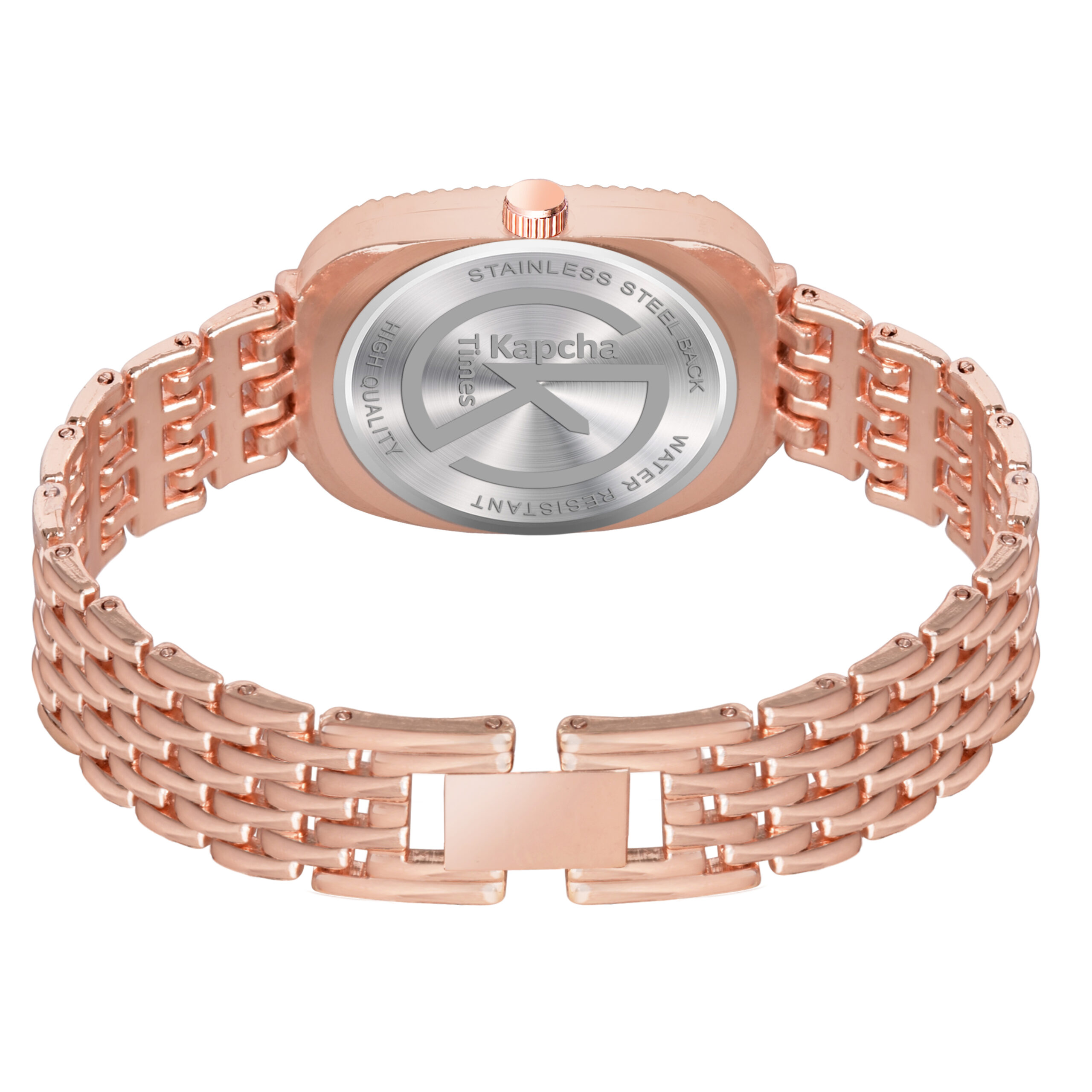 KAPCHA Ladies Watch & Bracelet Combo Set for Women Mesh Chain Strap Watch Rectangular Dial Shape, Quartz Movement - Image 5