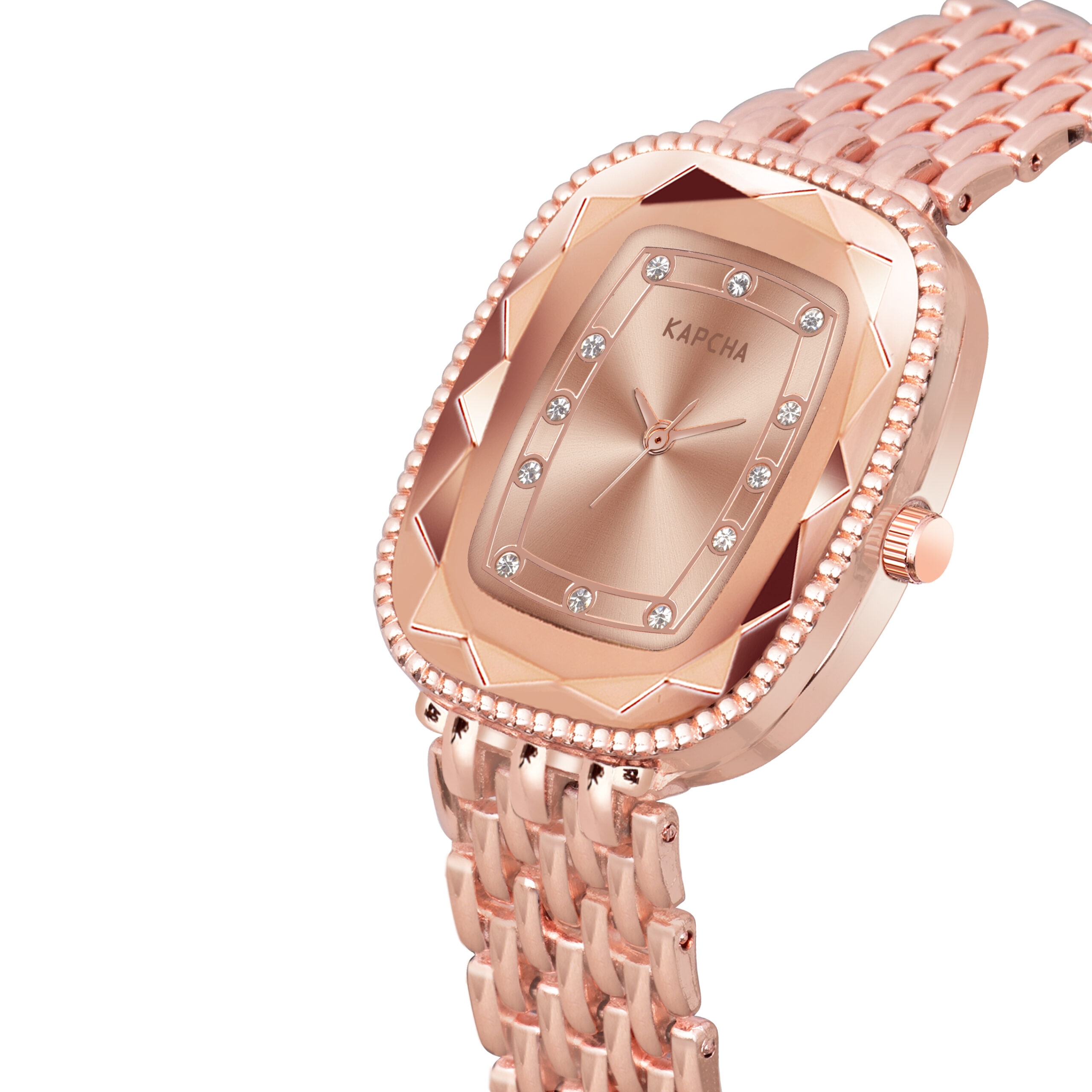 KAPCHA Ladies Watch & Bracelet Combo Set for Women Mesh Chain Strap Watch Rectangular Dial Shape, Quartz Movement - Image 6