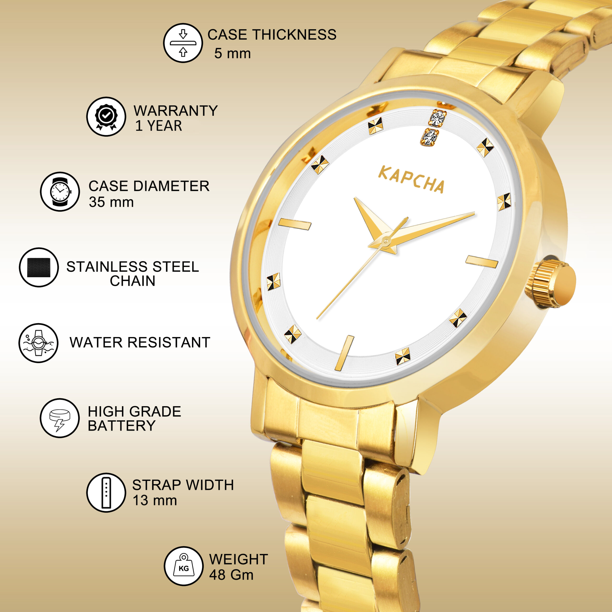 KAPCHA Luxury Women's Watch and Bracelet Gift Set Combo | Reliable Quartz Movement, and Adjustable Fit Elegant Accessory Stack for Her - Image 7