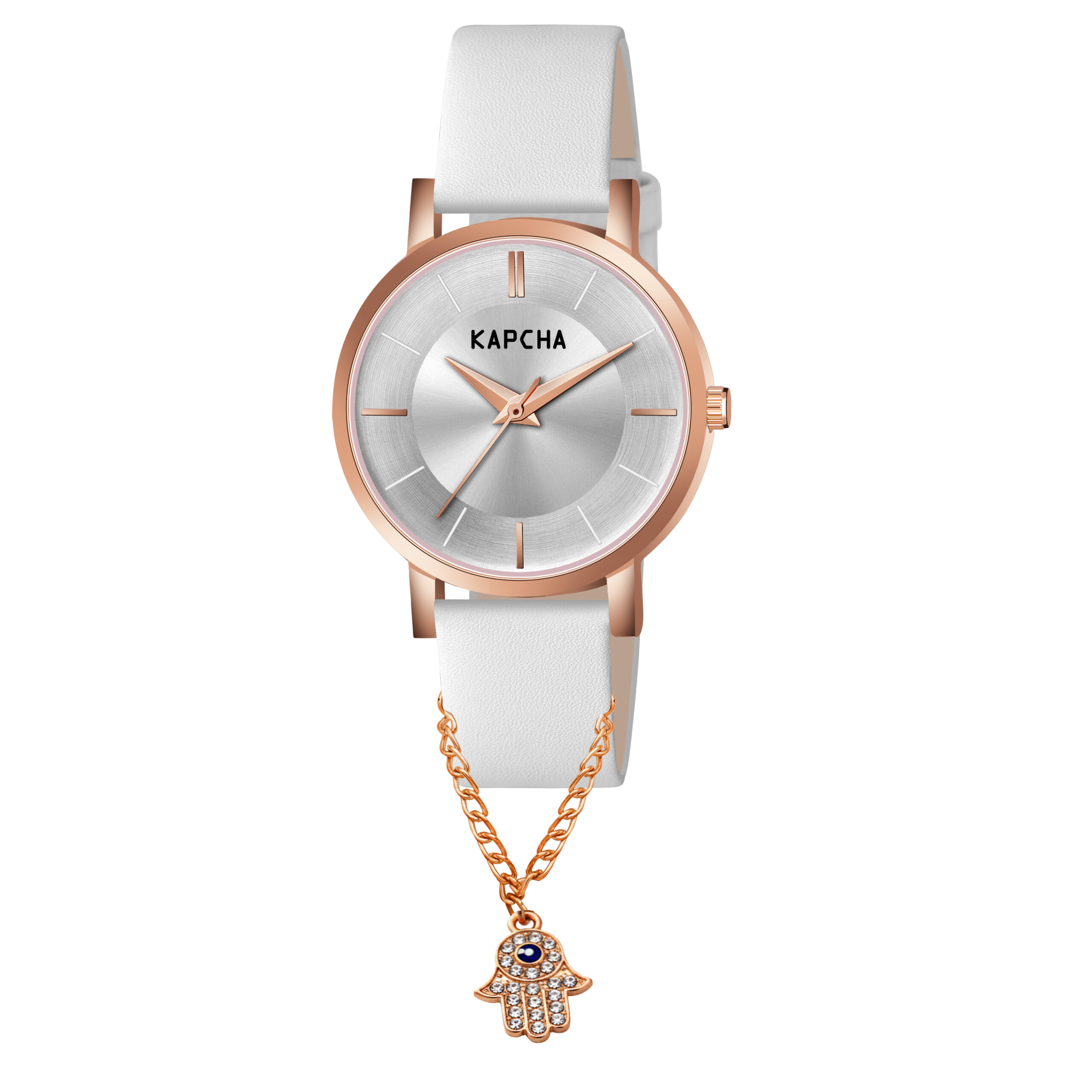 KAPCHA Versatile Leather Strap Watch and Hamsa Hand Chain Bracelet Combo | Set of 2 | Elegant Jewellery for Ladies | Fashion Accessory | Gift for Her - Image 7