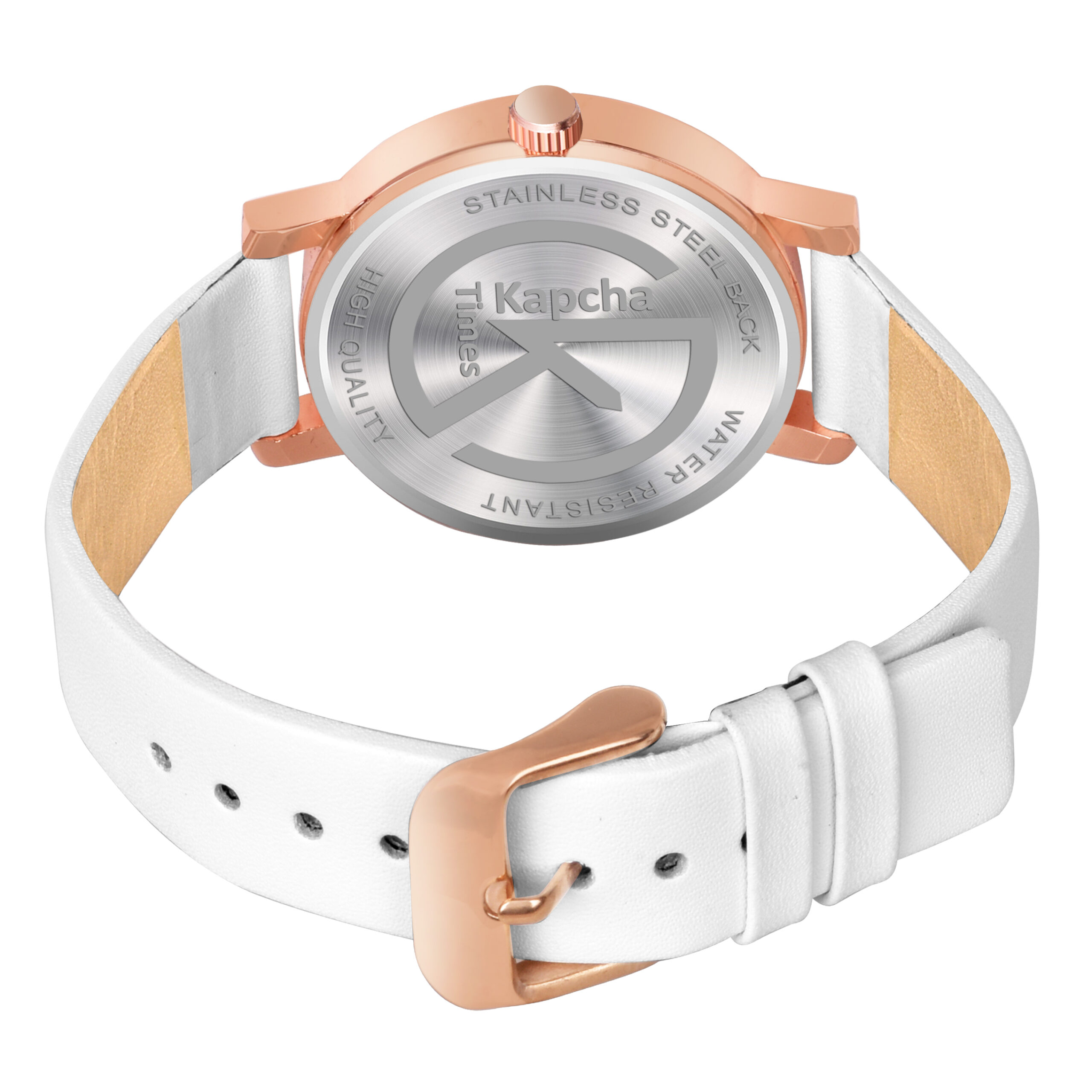 KAPCHA Versatile Leather Strap Watch and Hamsa Hand Chain Bracelet Combo | Set of 2 | Elegant Jewellery for Ladies | Fashion Accessory | Gift for Her - Image 4